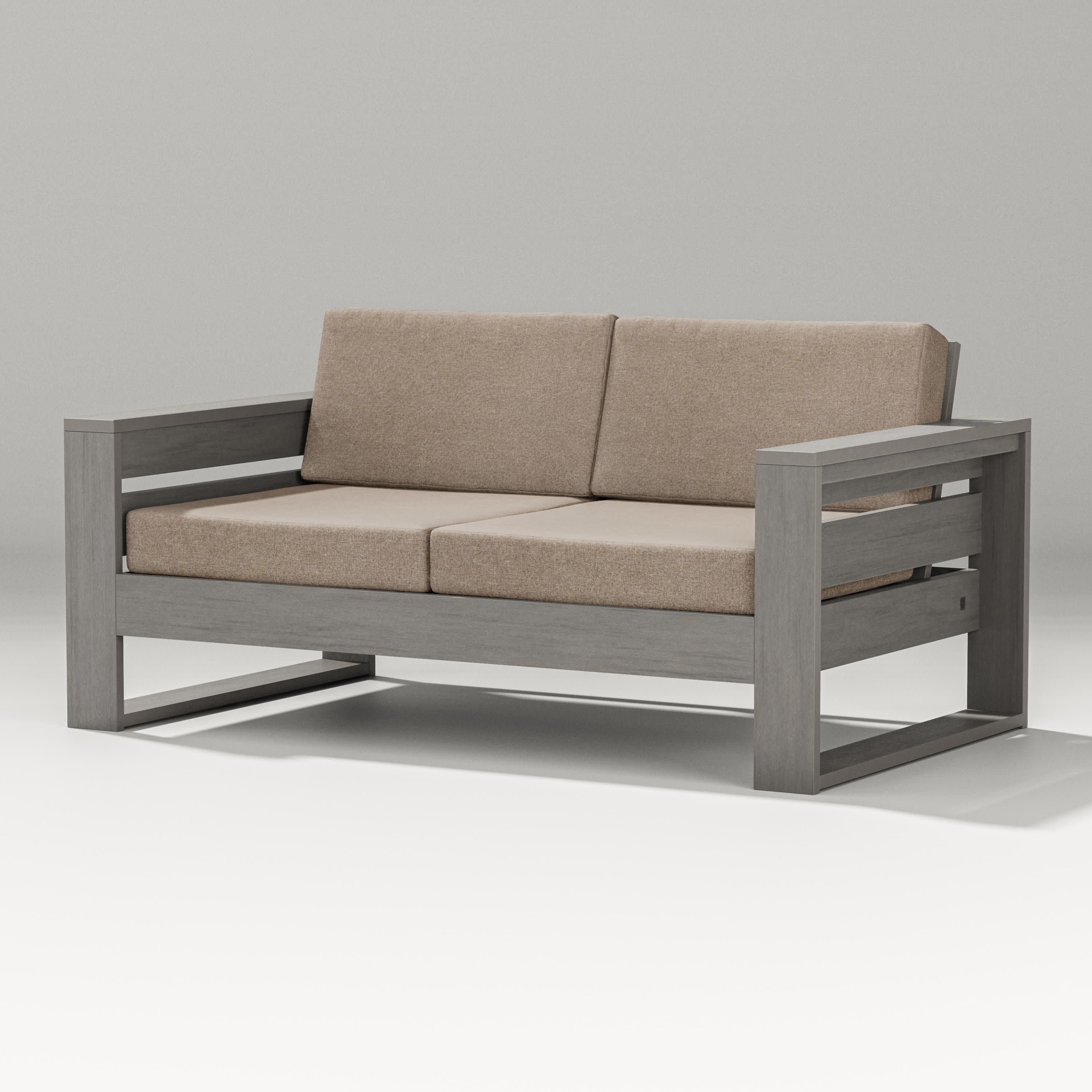 Latitude Loveseat in Driftwood / Spiced Burlap