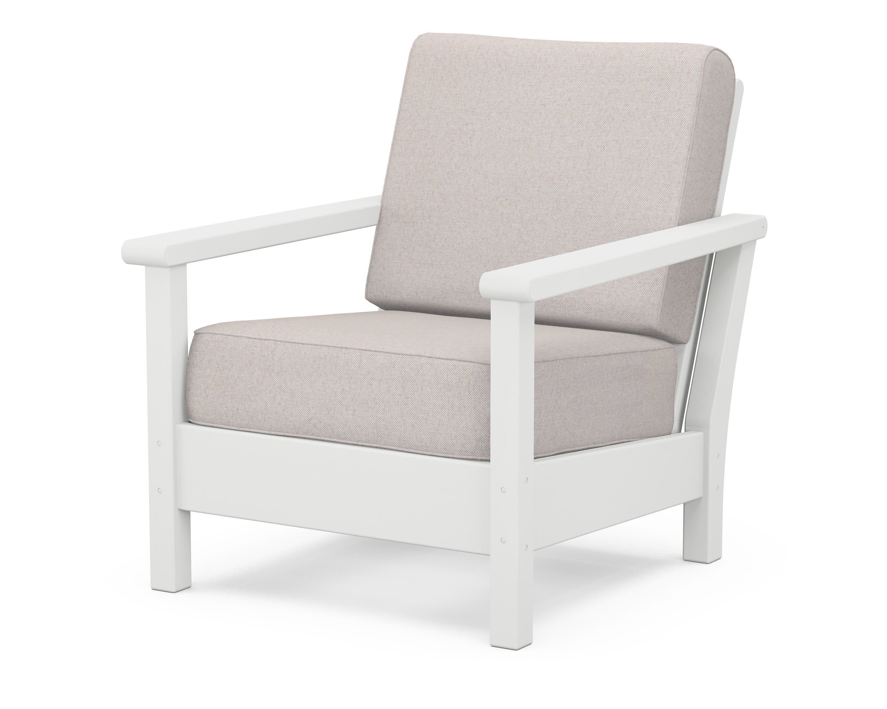 Harbour Deep Seating Chair in White / Dune Burlap