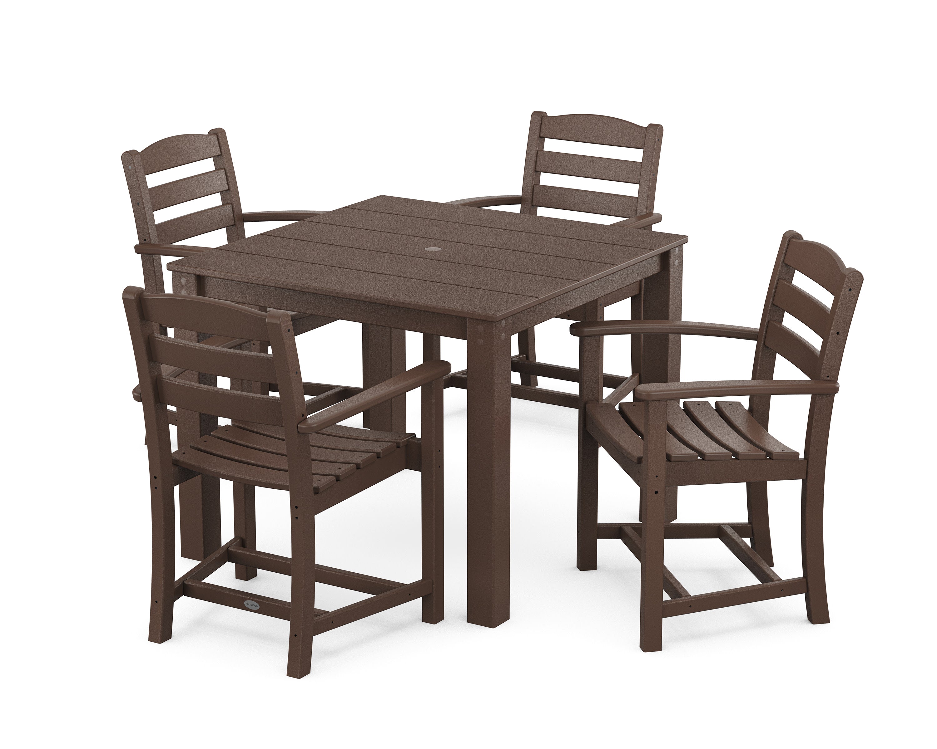 La Casa Cafe' 5-Piece Parsons Dining Set in Mahogany