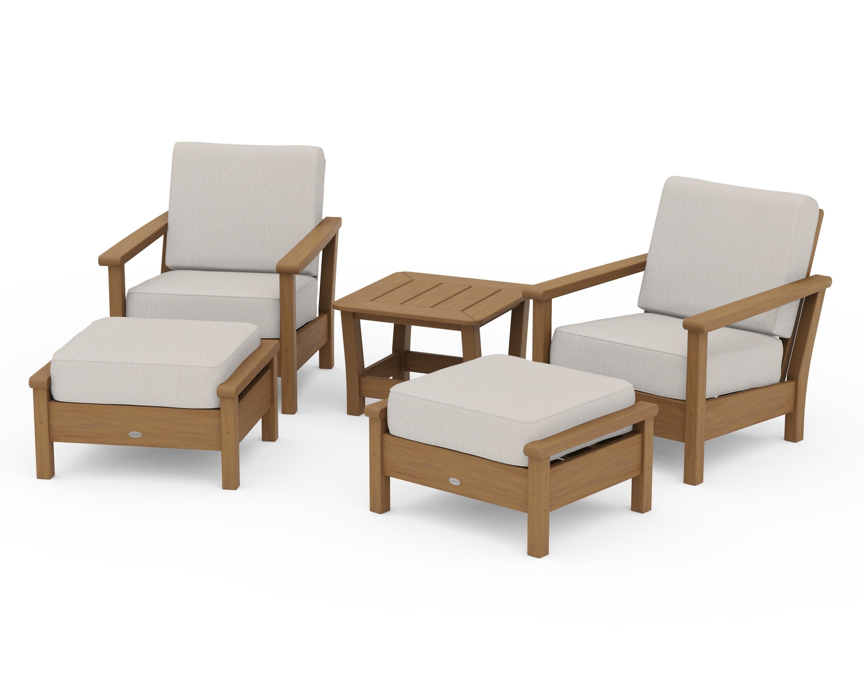 Harbour 5-Piece Deep Seating Chair Set in Natural / Cast Ash