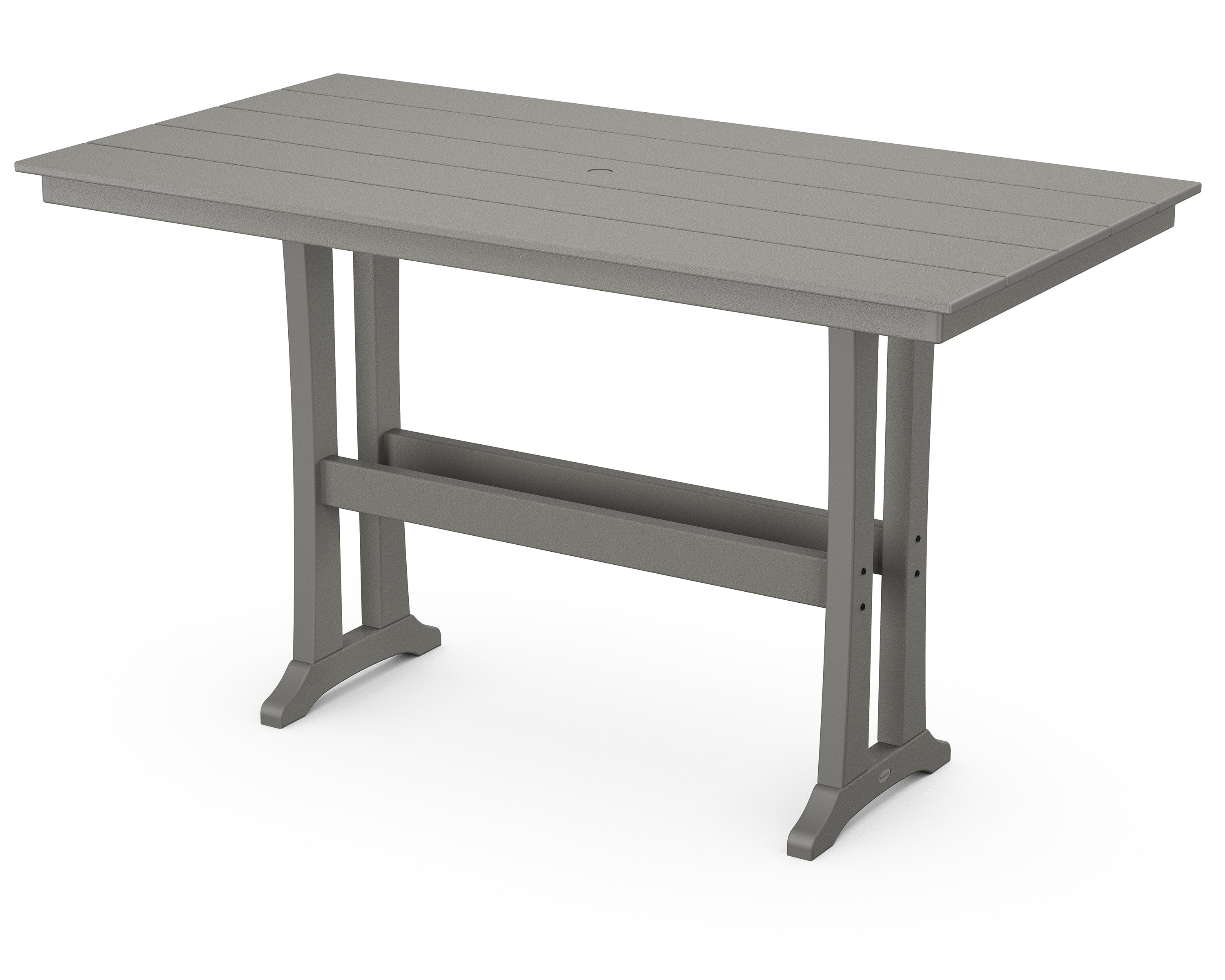 Farmhouse Trestle 37" x 72" Bar Table in Slate Grey