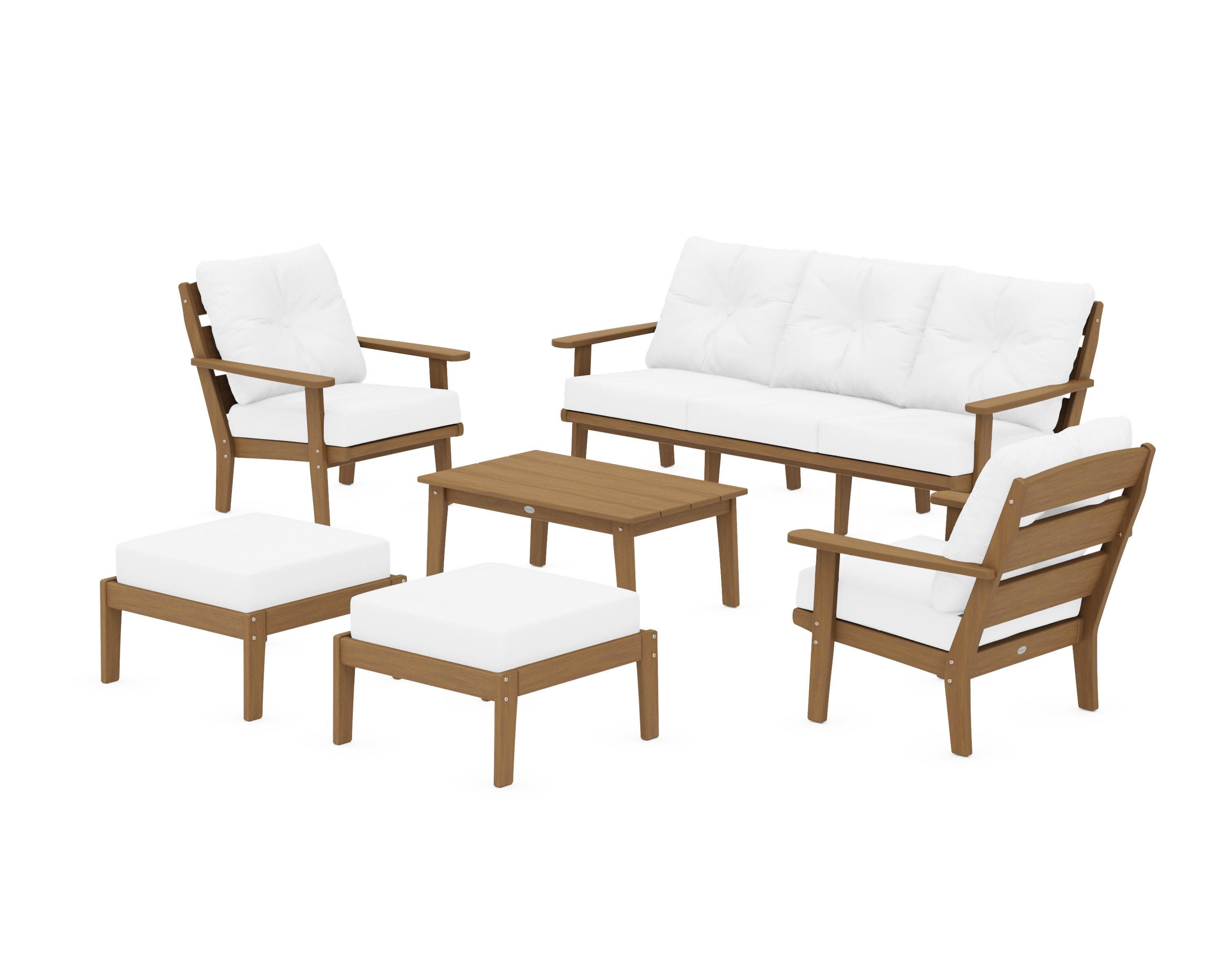Lakeside 6-Piece Lounge Sofa Set in Natural / Natural