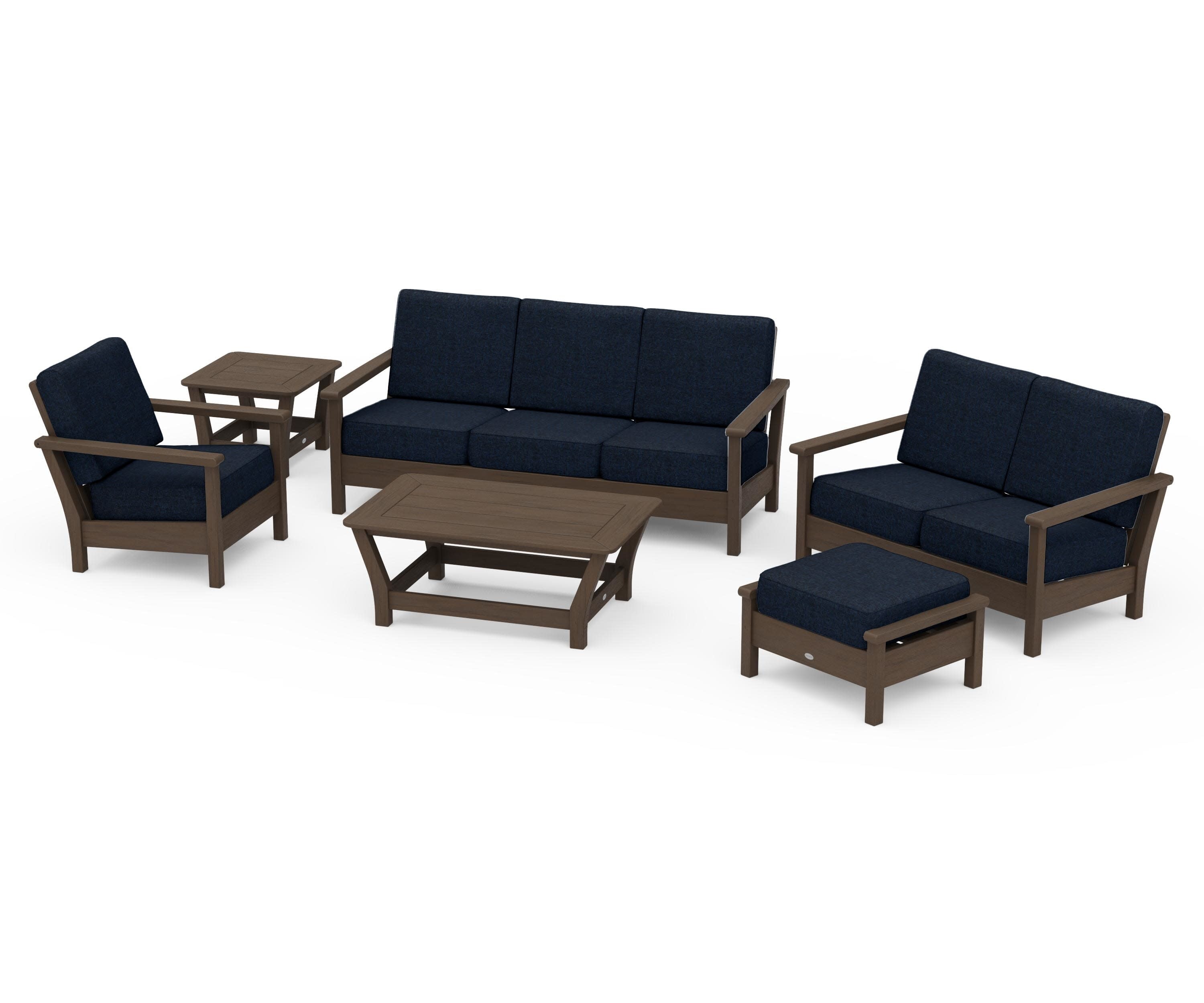 Harbour 6-Piece Outdoor Living Set in Kona / Marine Indigo