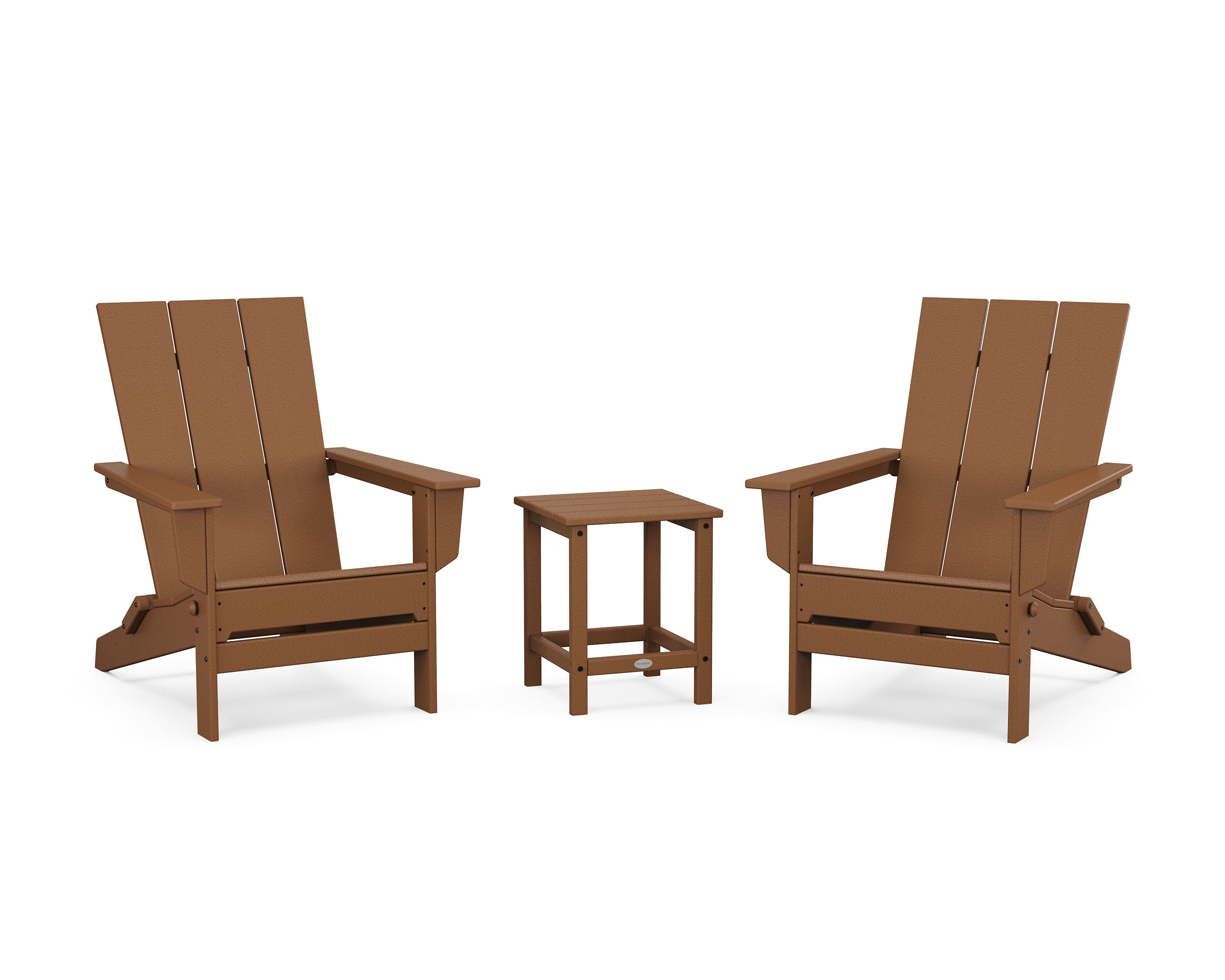 3-Piece Modern Studio Folding Adirondack Set in Teak