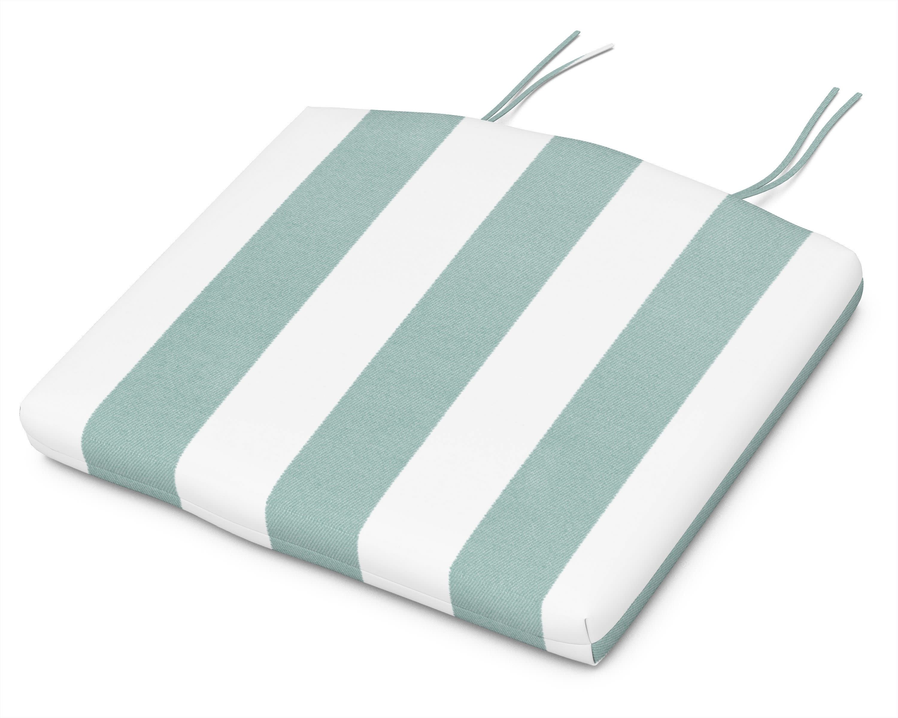 Standard Seat Cushion 18.5"D x 24"W x 2.5"H in Cabana Stripe Glacier Spa