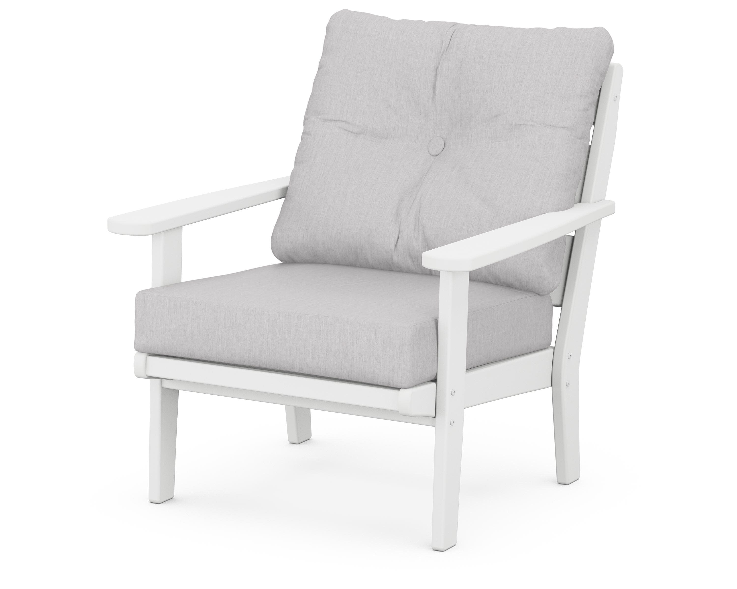 Lakeside Deep Seating Chair in White / Granite