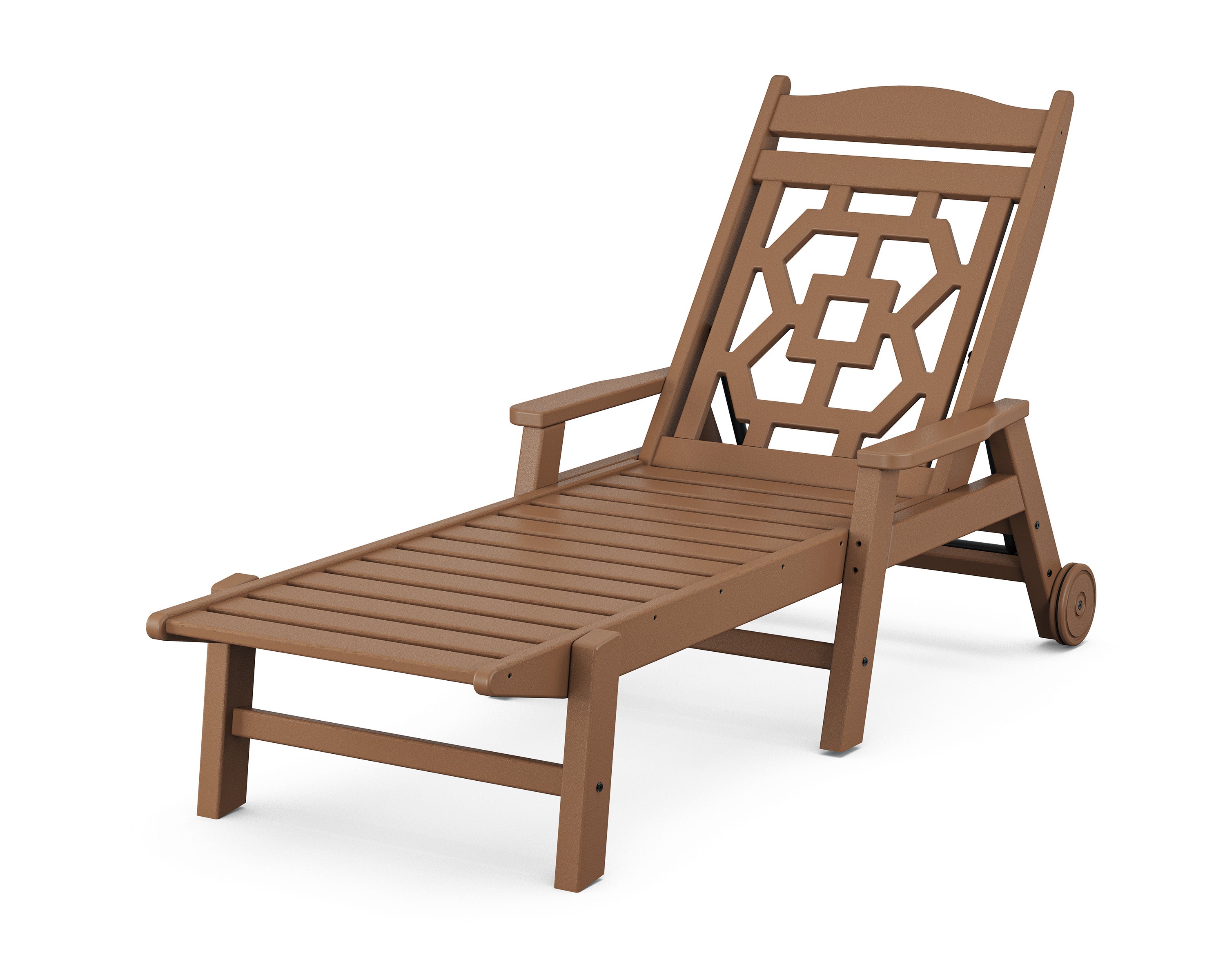 Chinoiserie Chaise Lounge in Teak
