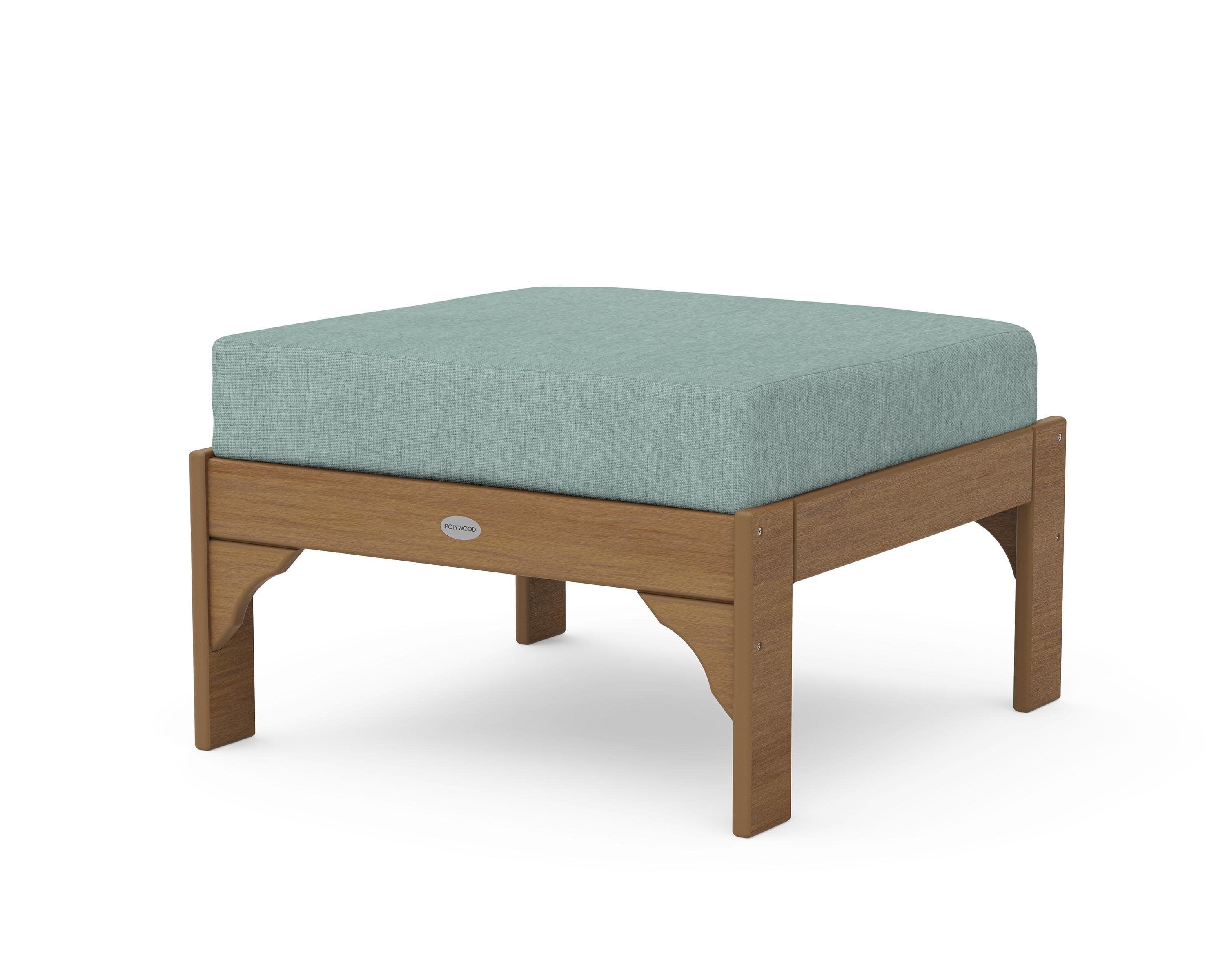 Vineyard Deep Seating Ottoman in Natural / Glacier Spa