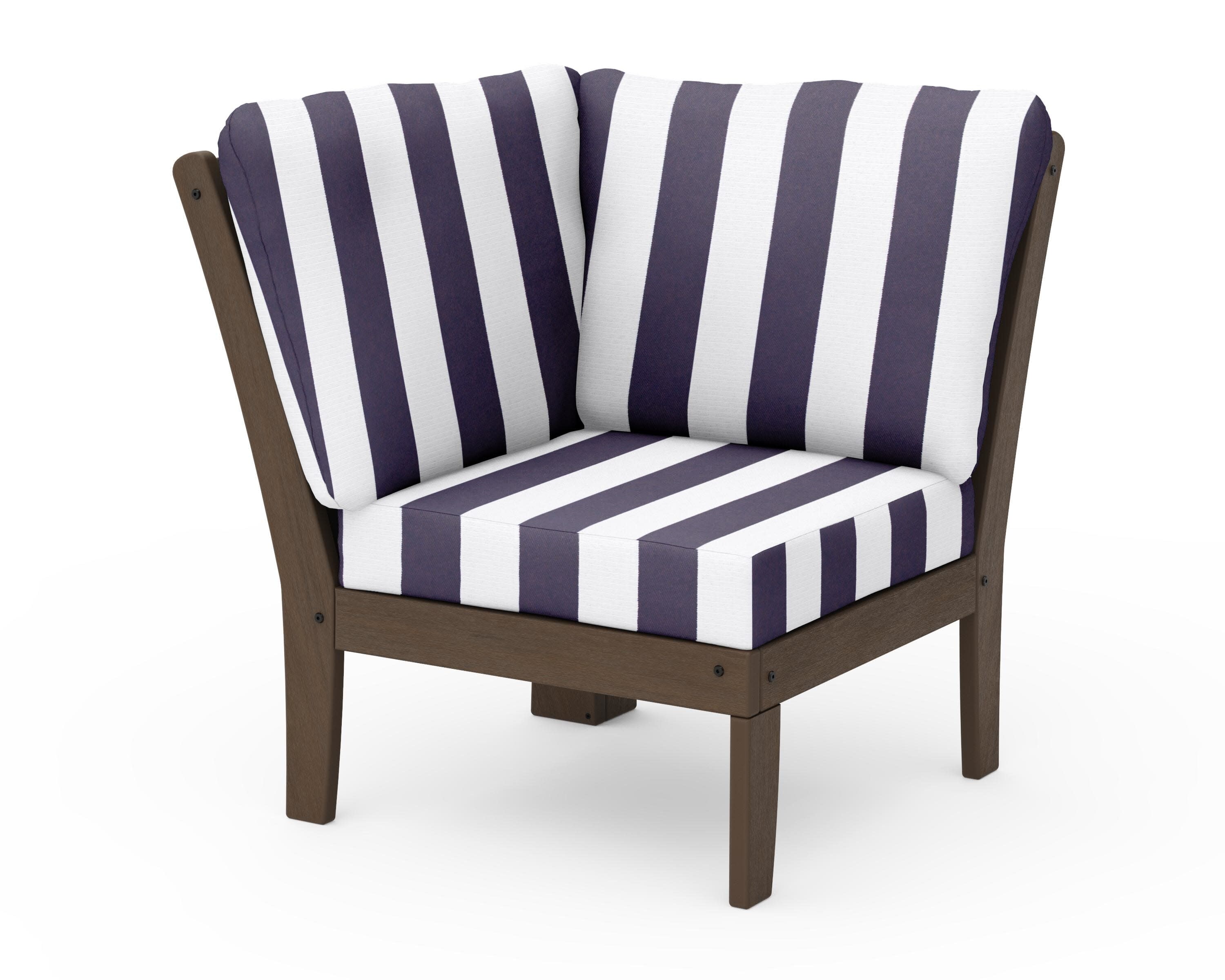 Braxton Modular Corner Chair in Kona / Cabana Stripe Navy