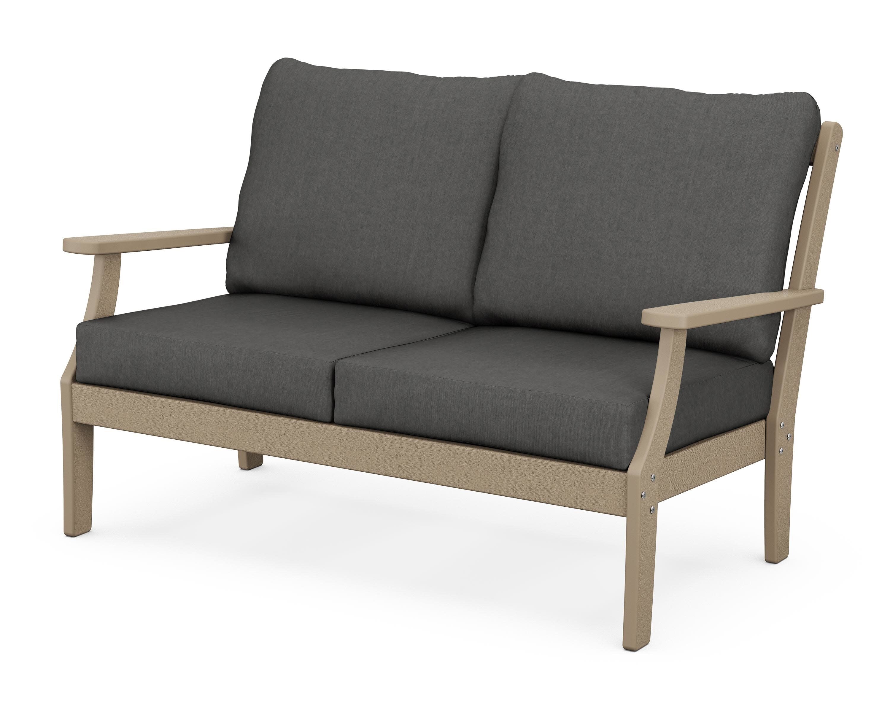 Braxton Deep Seating Loveseat in Vintage Sahara / Spectrum Carbon