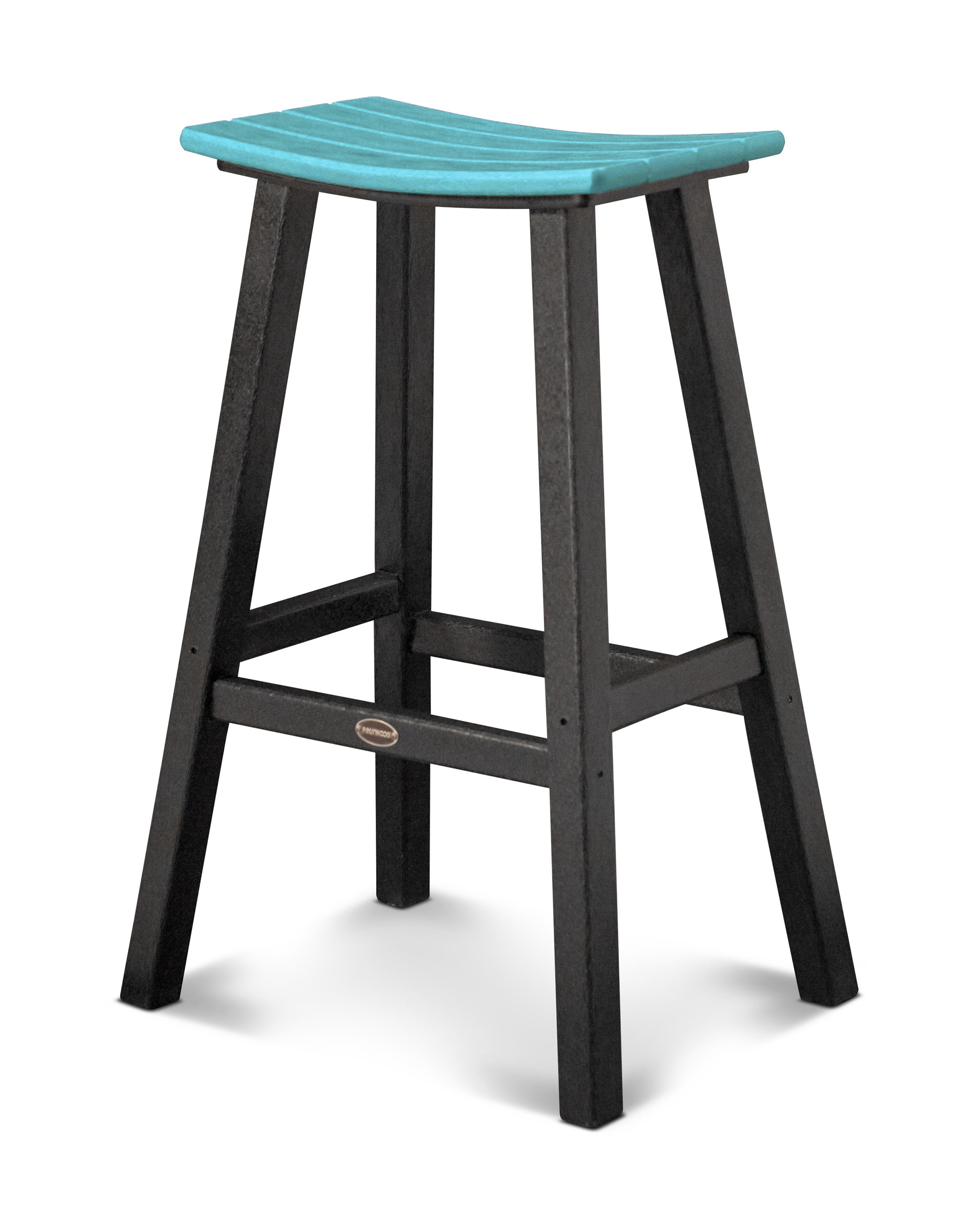 Contempo 30" Saddle Bar Stool in Black / Aruba