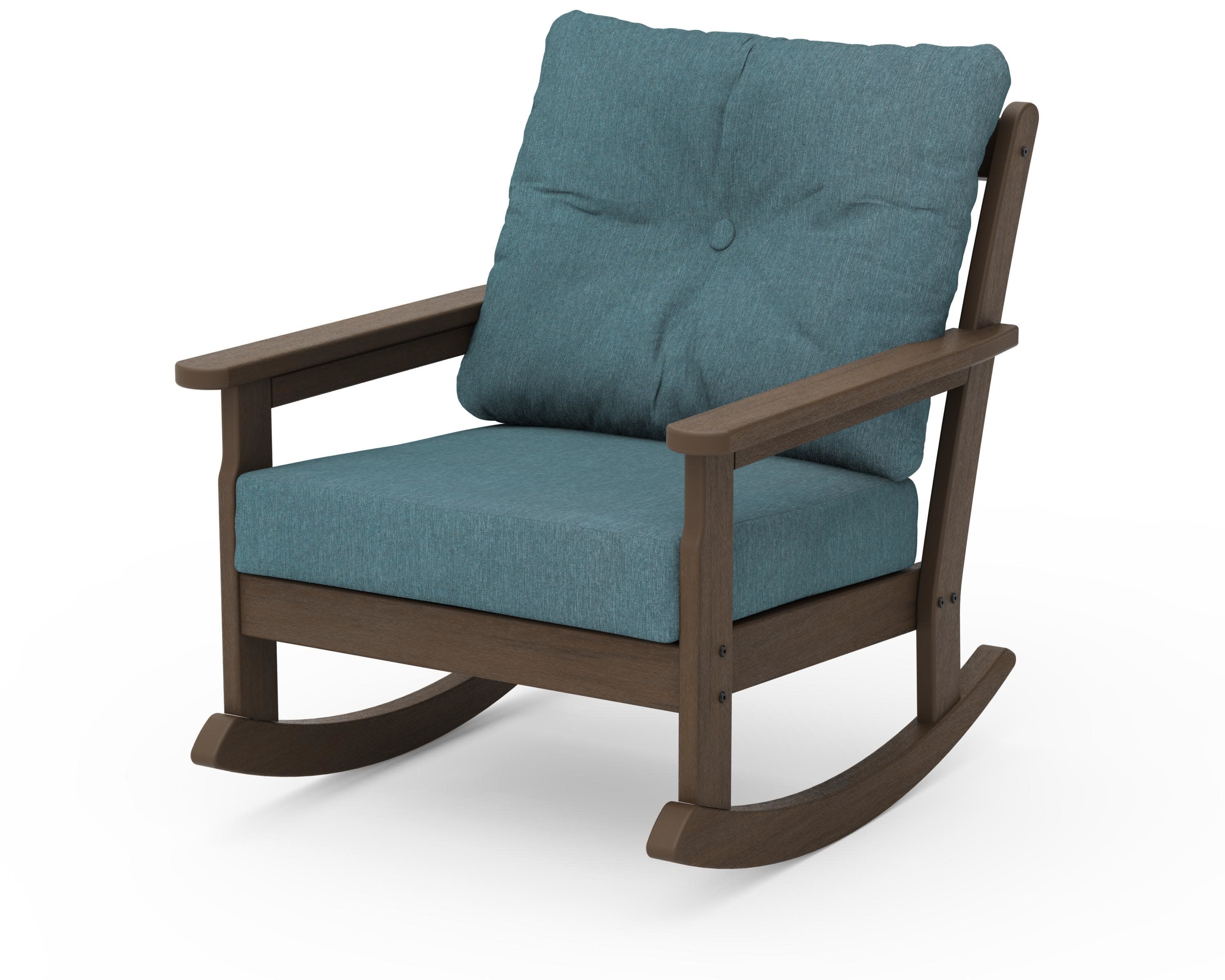 Vineyard Deep Seating Rocking Chair in Kona / Ocean Teal