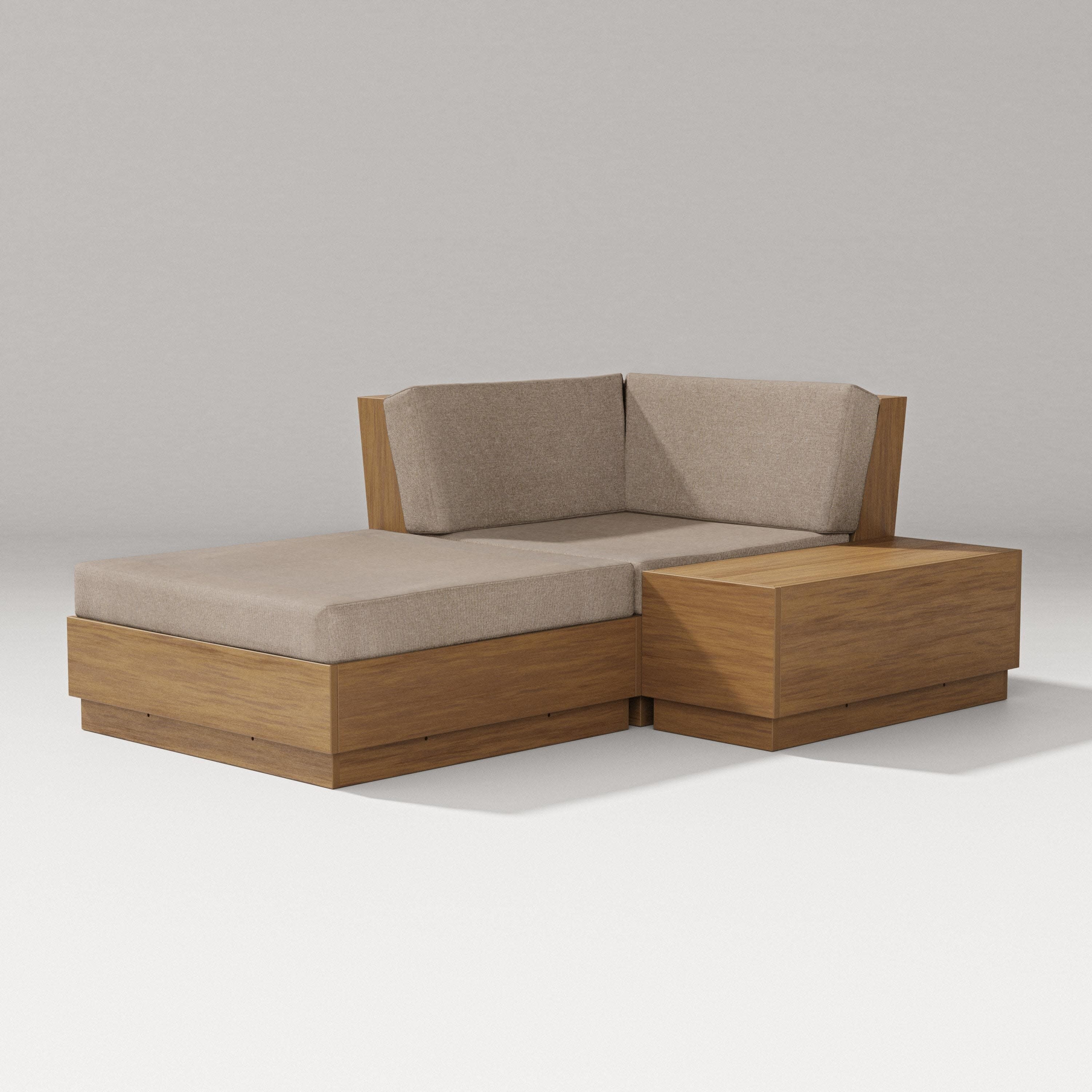 Elevate Corner Chaise in Natural / Spiced Burlap