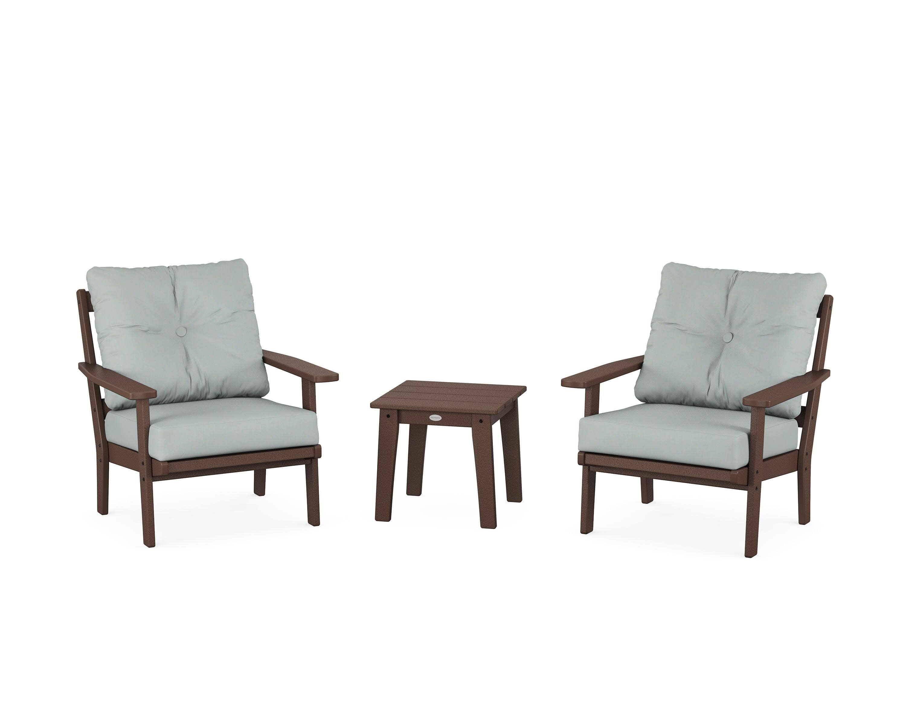 Prairie 3-Piece Deep Seating Set in Mahogany / Spa