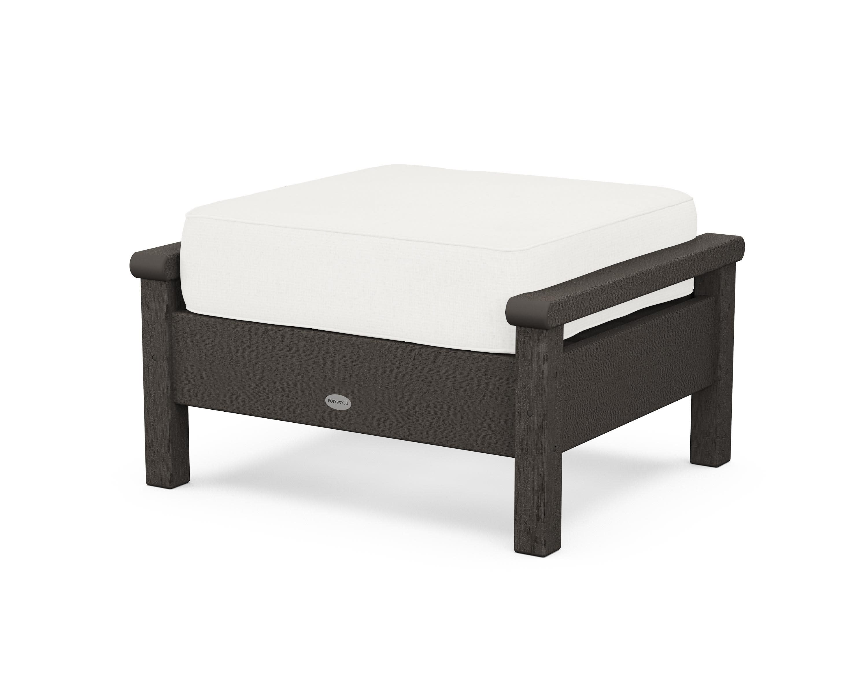 Harbour Deep Seating Ottoman in Vintage Coffee / Natural Linen