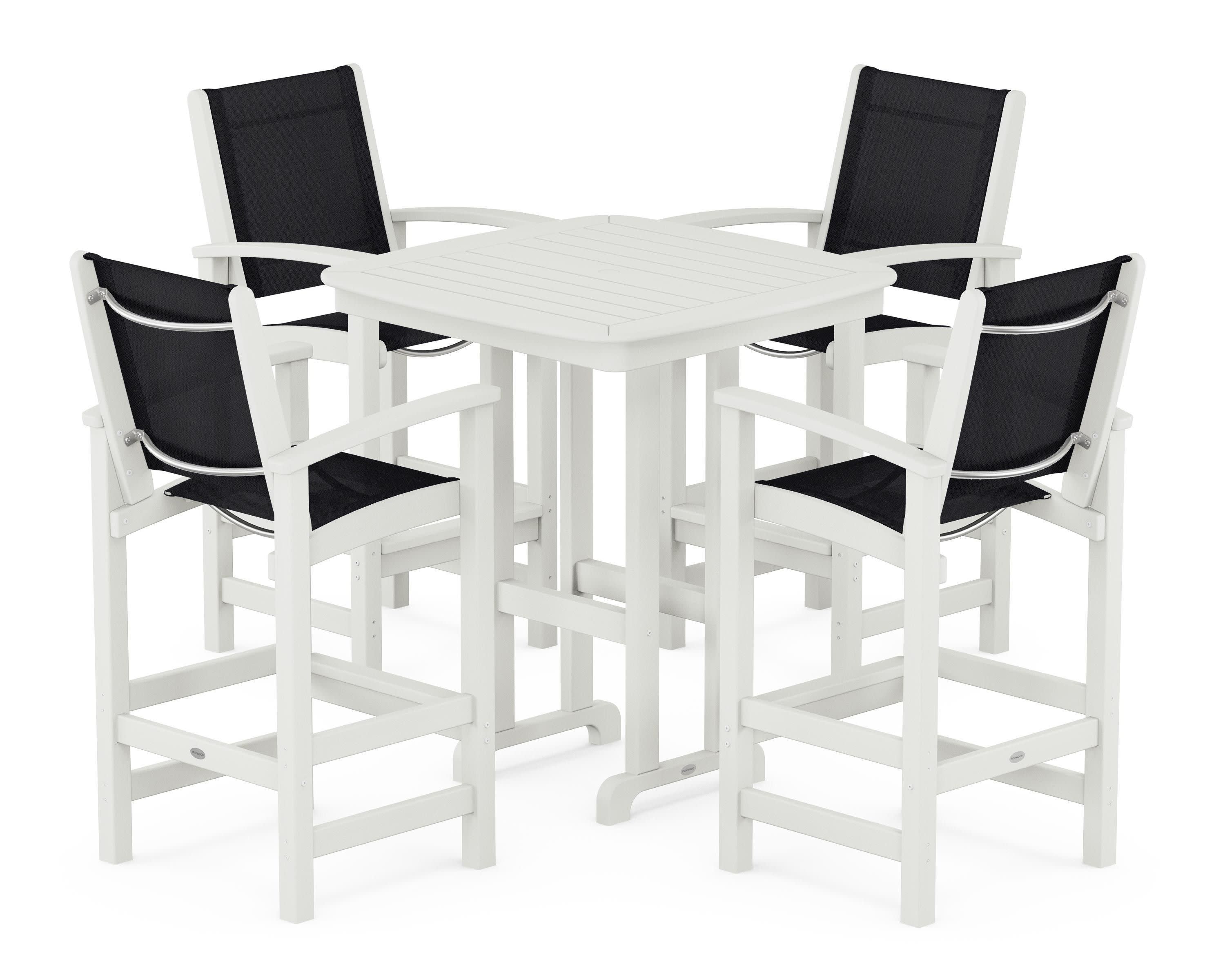Coastal 5-Piece Bar Set in Vintage White / Black Sling