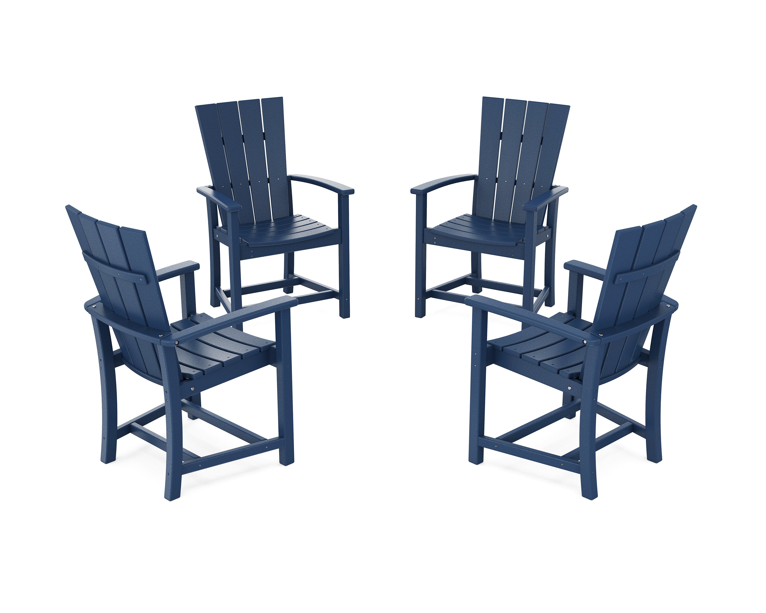 Quattro 4-Piece Upright Adirondack Conversation Set in Navy
