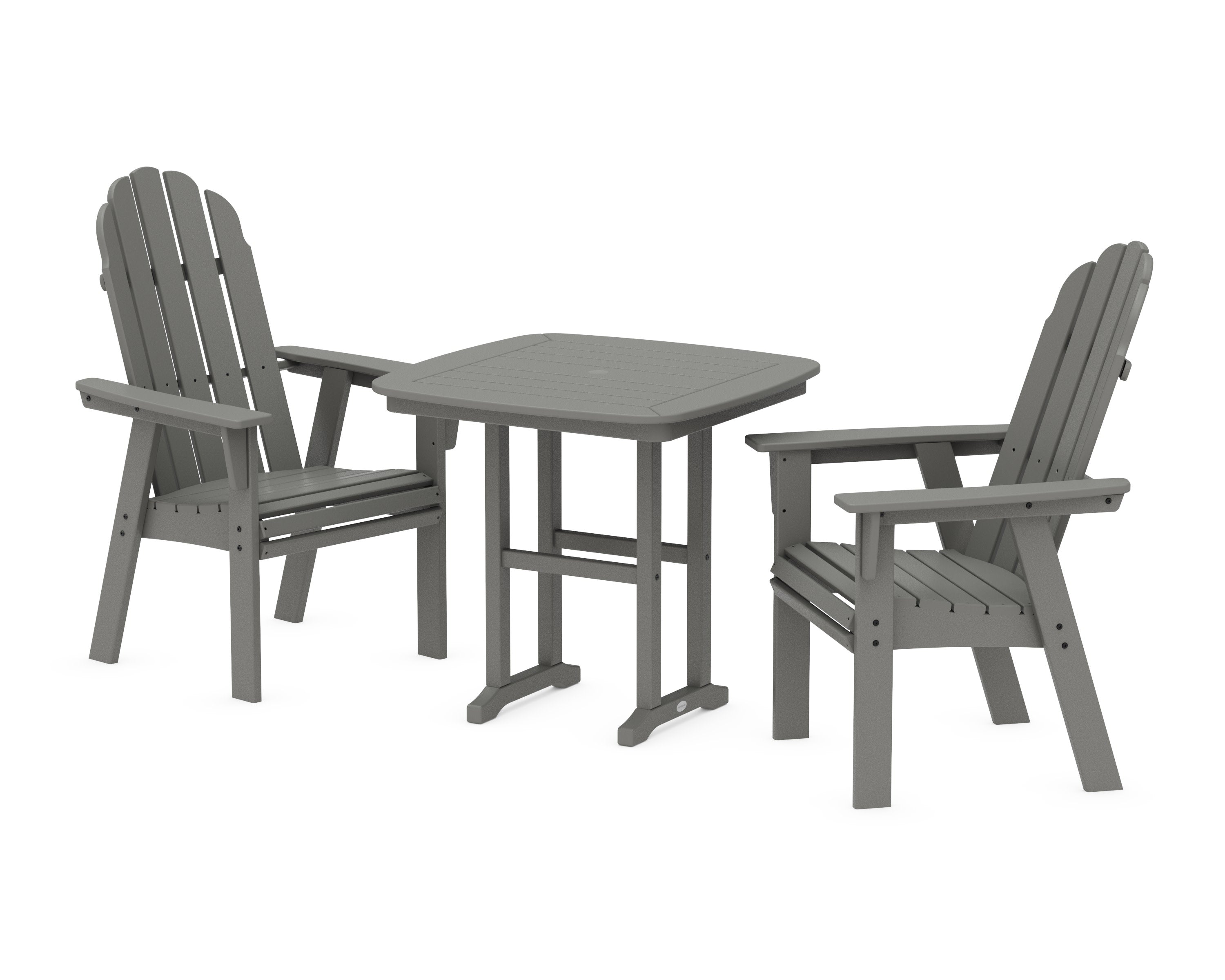 Vineyard Adirondack 3-Piece Dining Set in Slate Grey