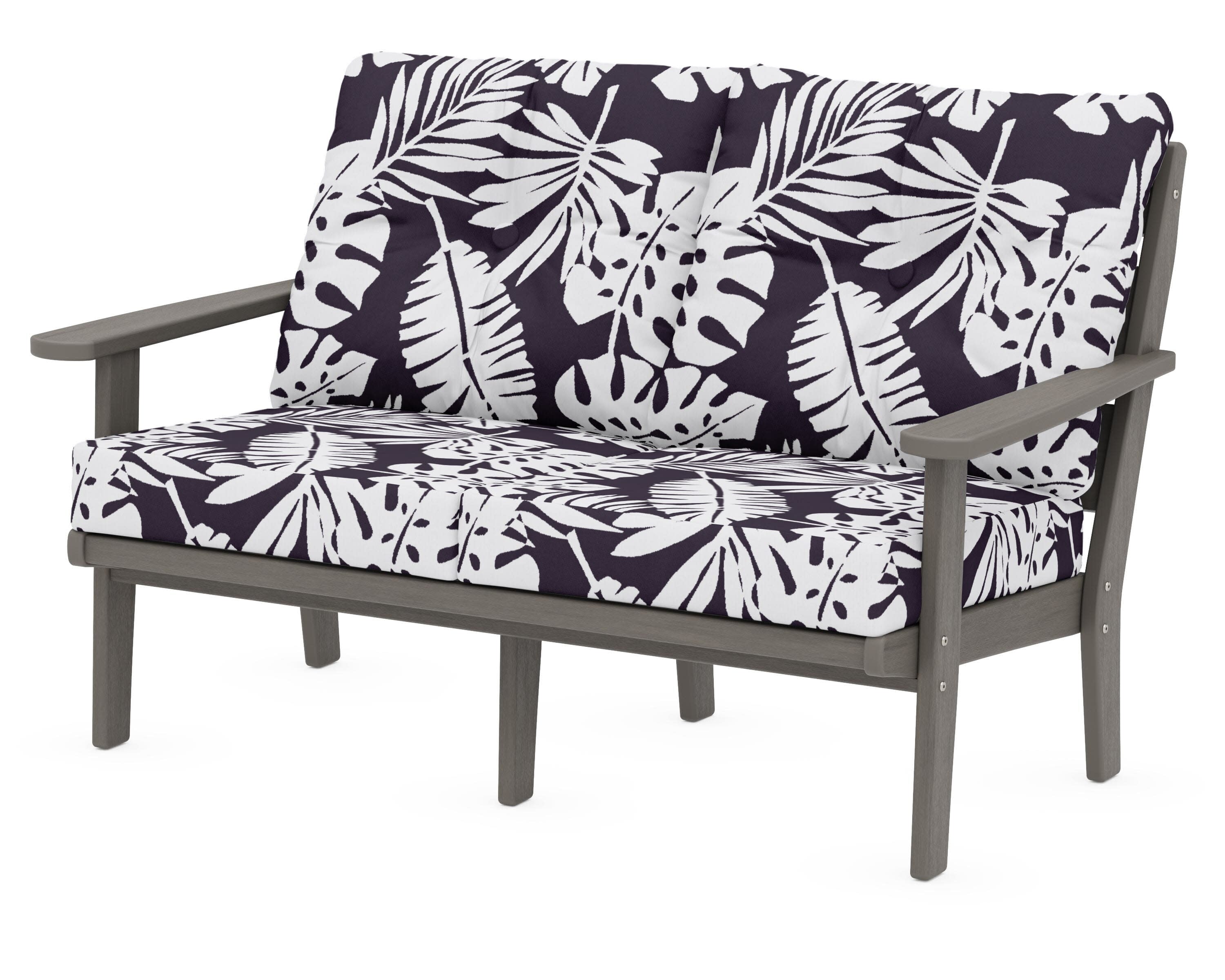 Lakeside Deep Seating Loveseat in Driftwood / Leaf Navy