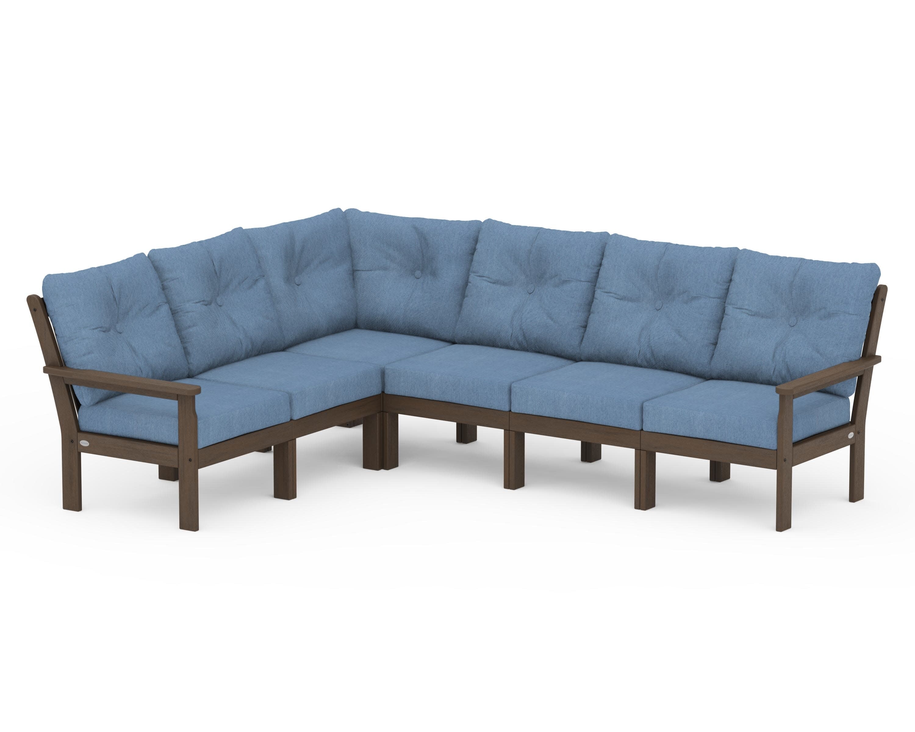 Vineyard 6-Piece Sectional in Kona / Sky Blue