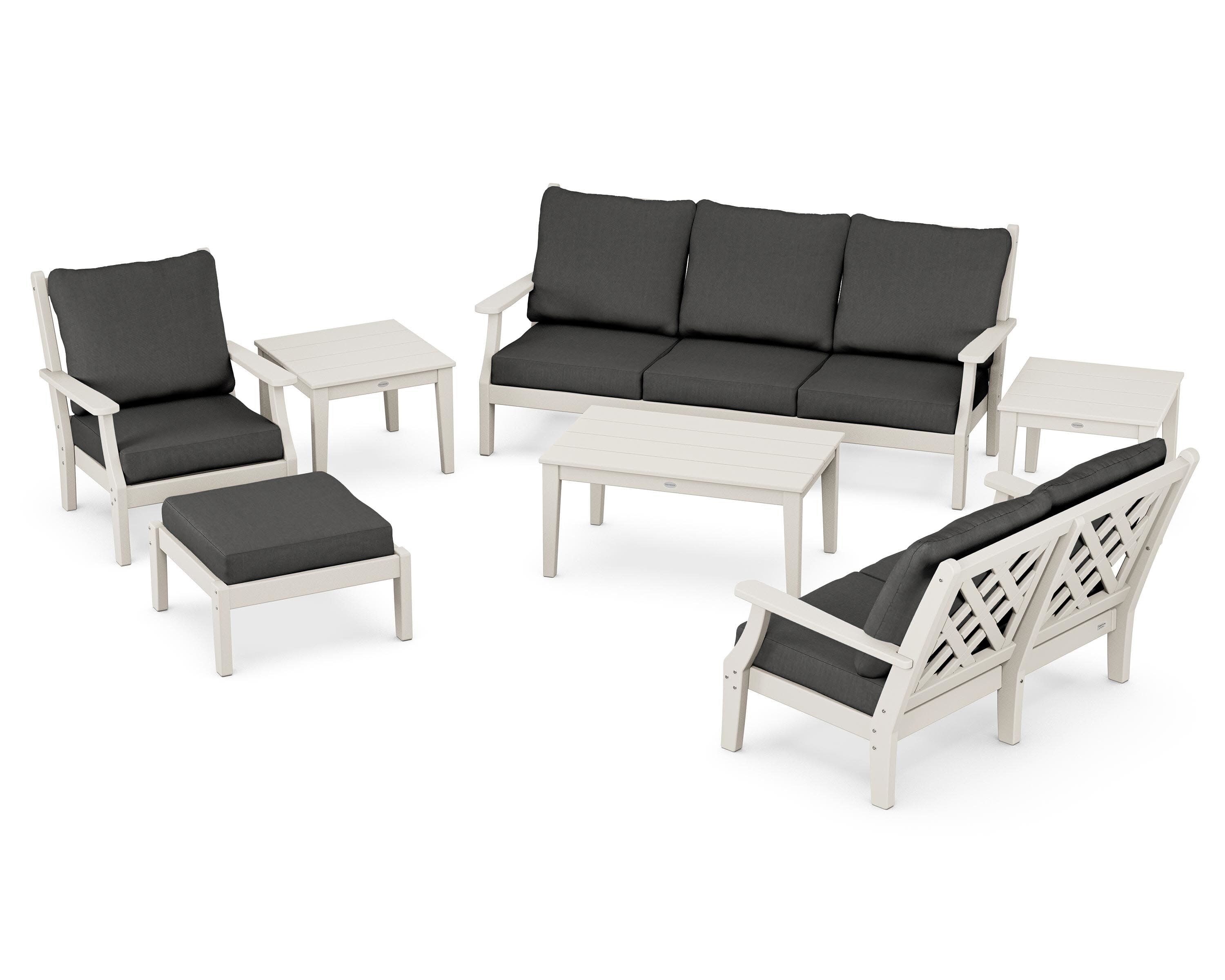 Wovendale 7-Piece Deep Seating Set in Sand / Spectrum Carbon