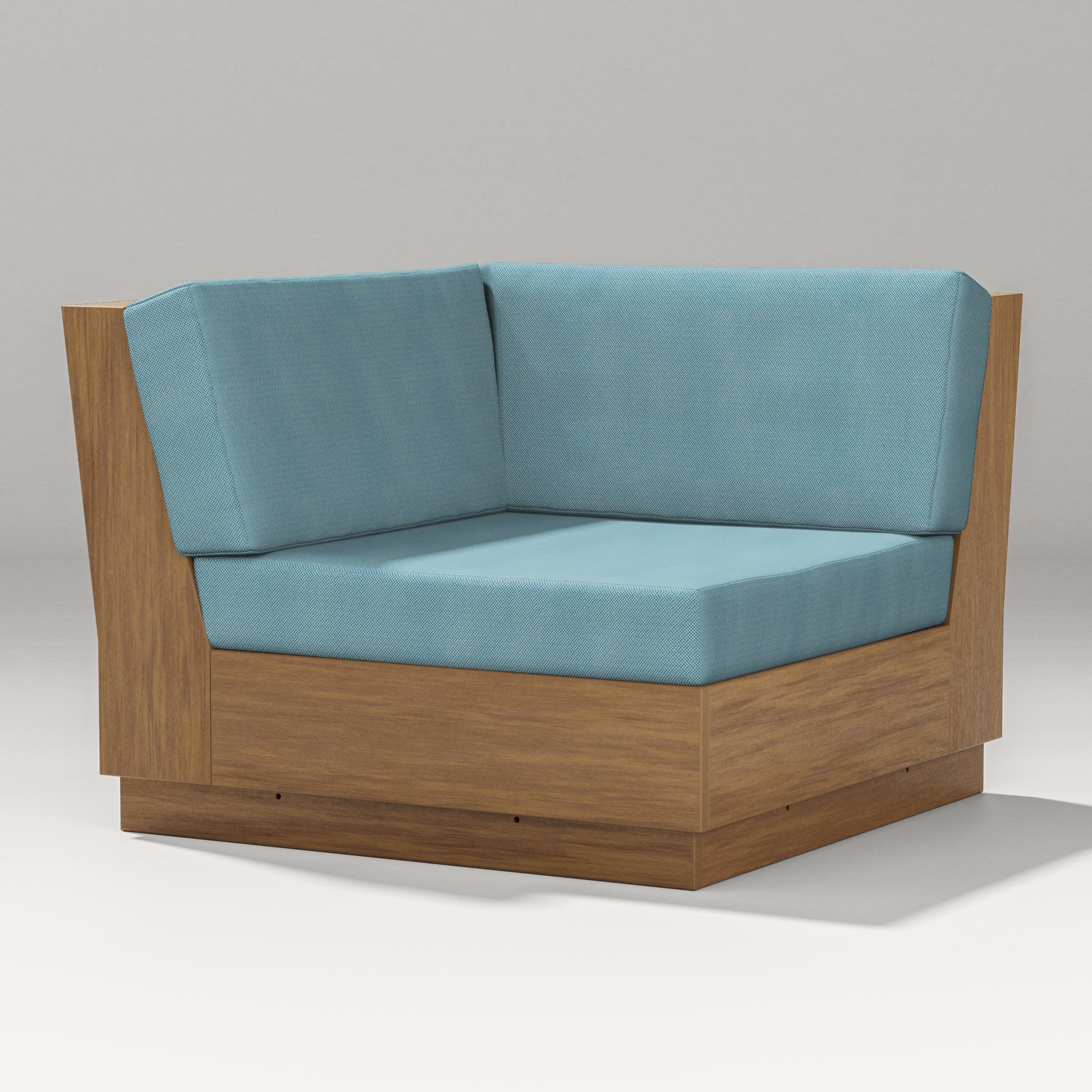 Elevate Modular Corner Chair in Natural / Lattice Sky Blue