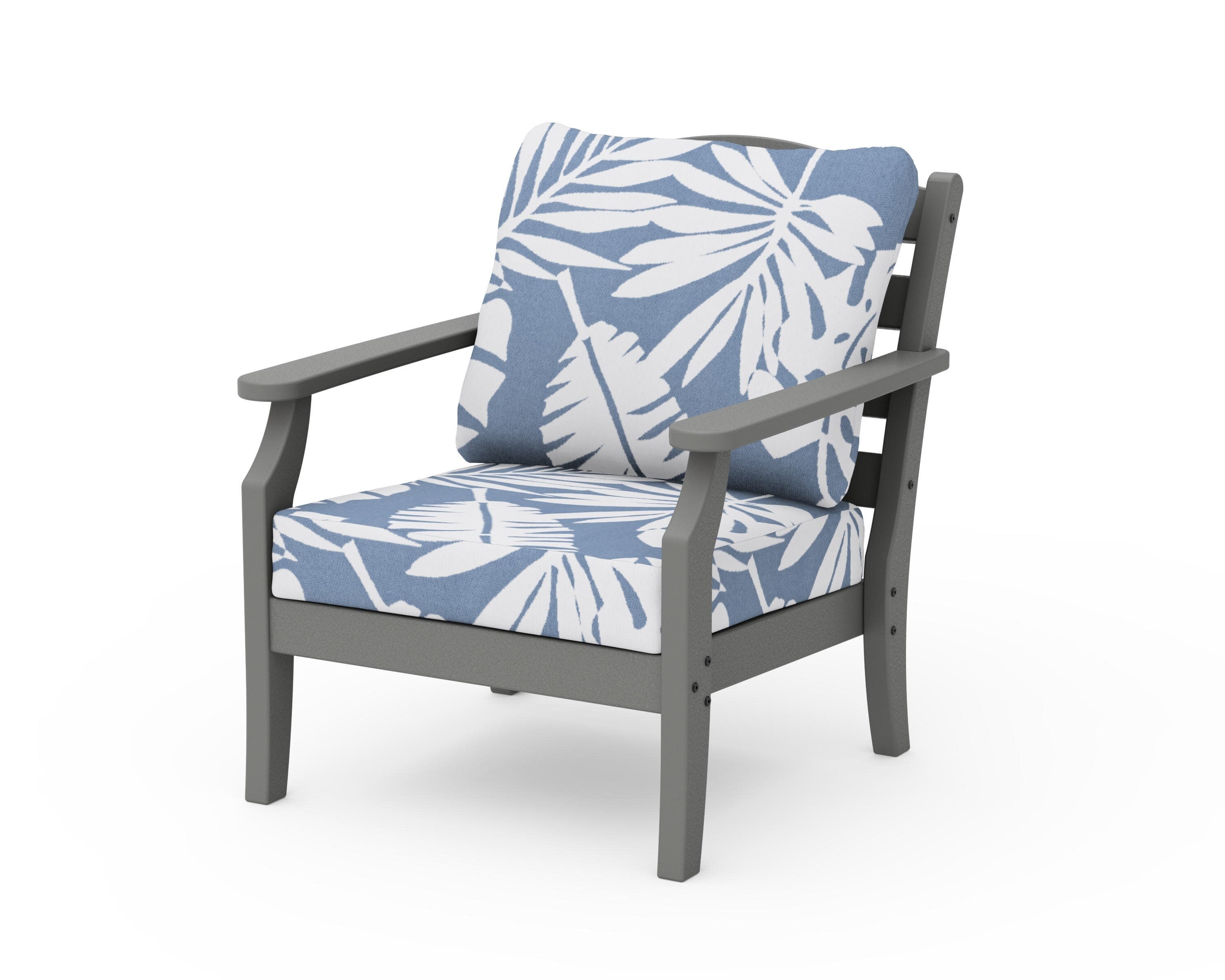 Savannah Deep Seating Chair in Slate Grey / Leaf Sky Blue
