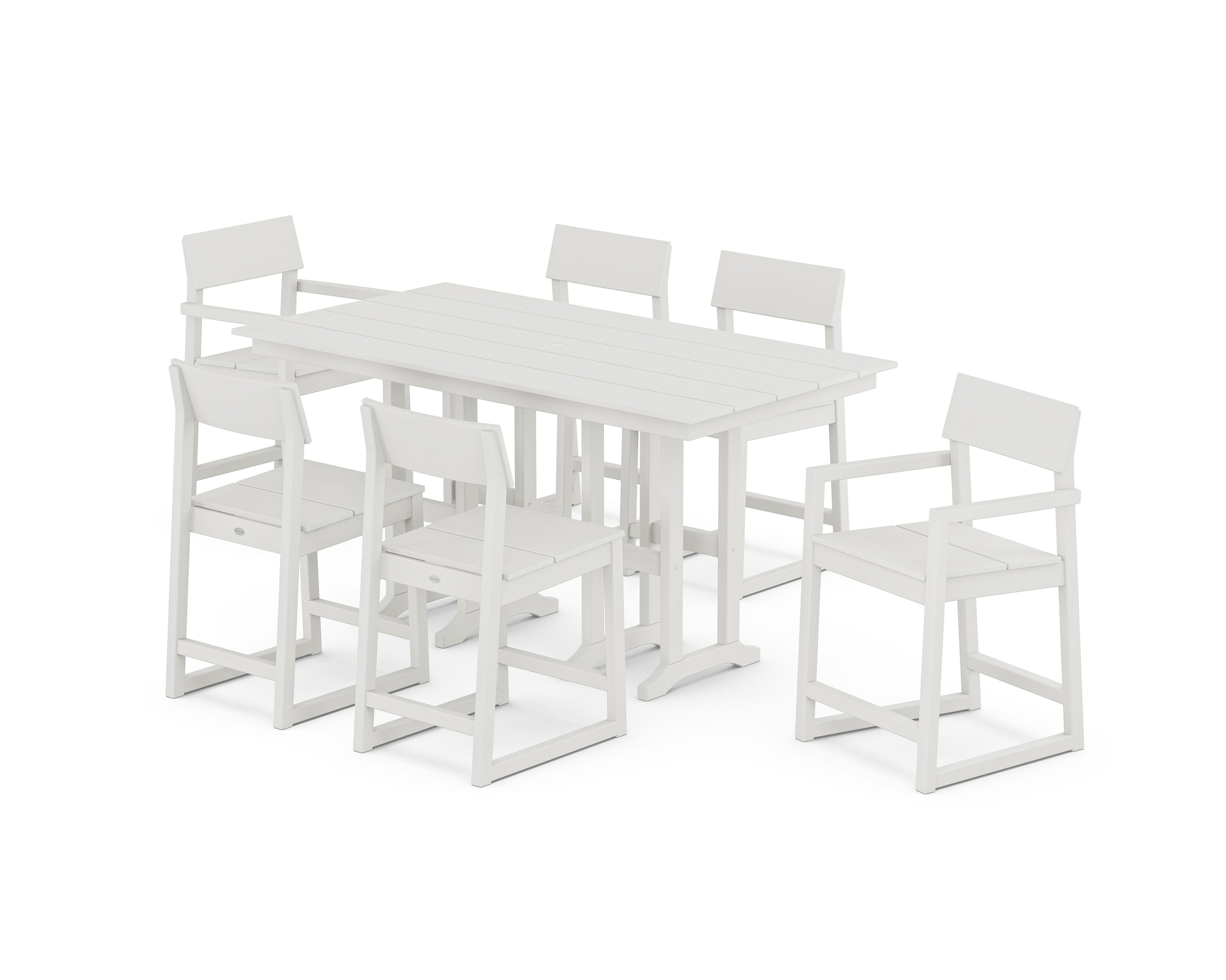 EDGE 7-Piece Farmhouse Counter Set in Vintage White