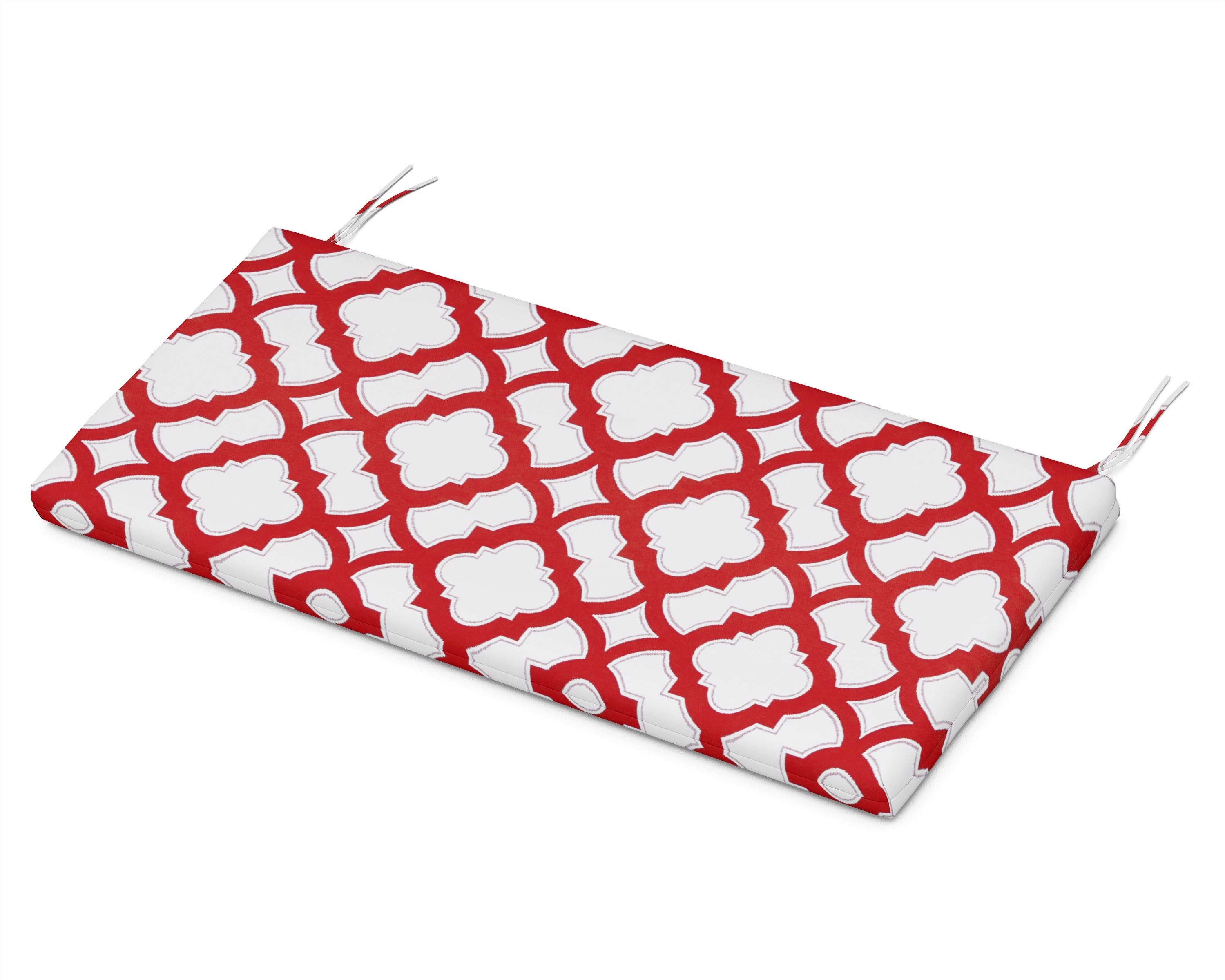 Bench Seat Cushion - 17.75"D x 41"W x 2.5"H in Trellis Crimson