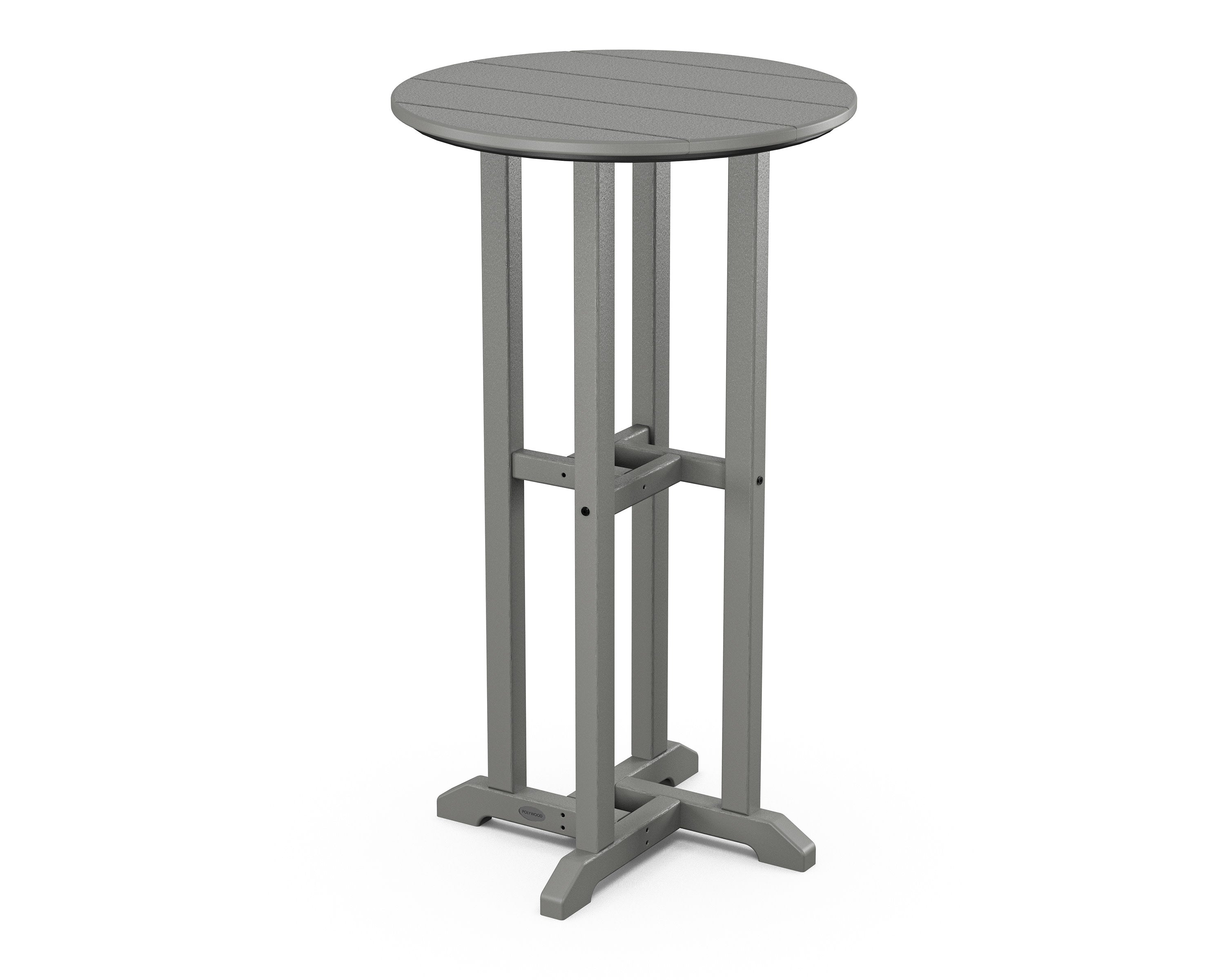 24" Round Farmhouse Bar Bistro Table in Slate Grey