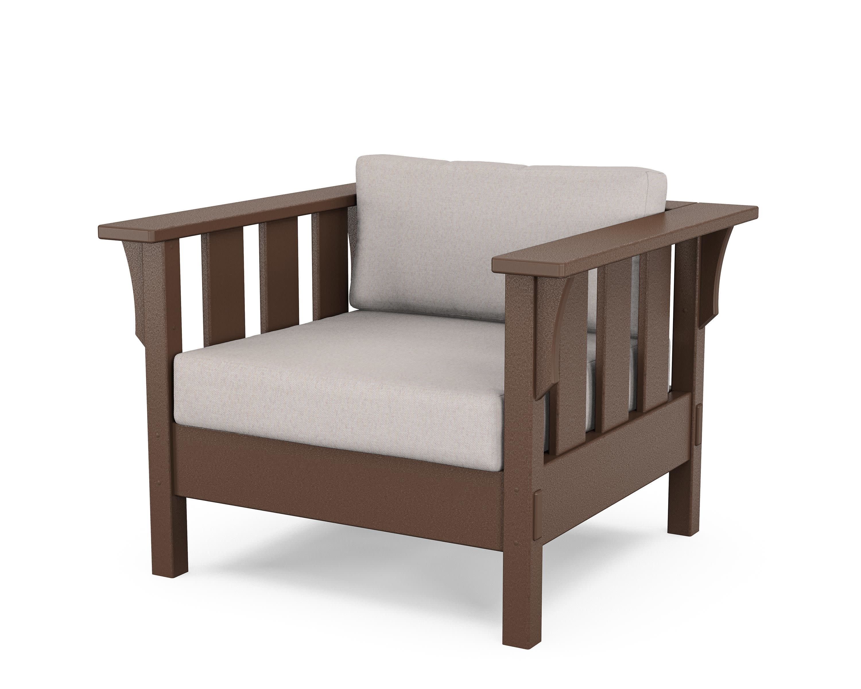 Acadia Deep Seating Chair in Mahogany / Dune Burlap