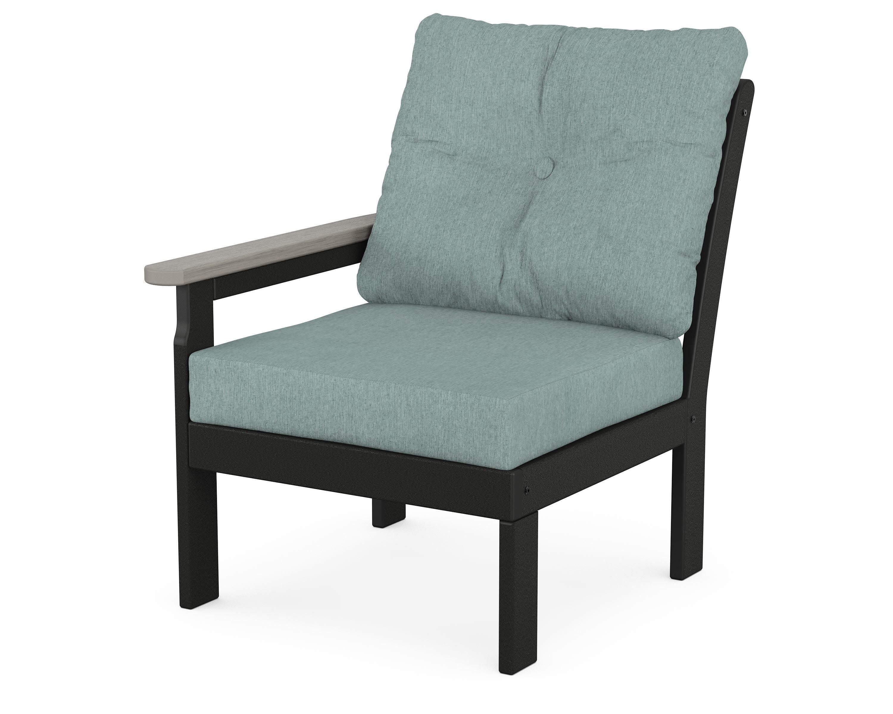 Vineyard Modular Left Arm Chair in Black / Driftwood / Glacier Spa