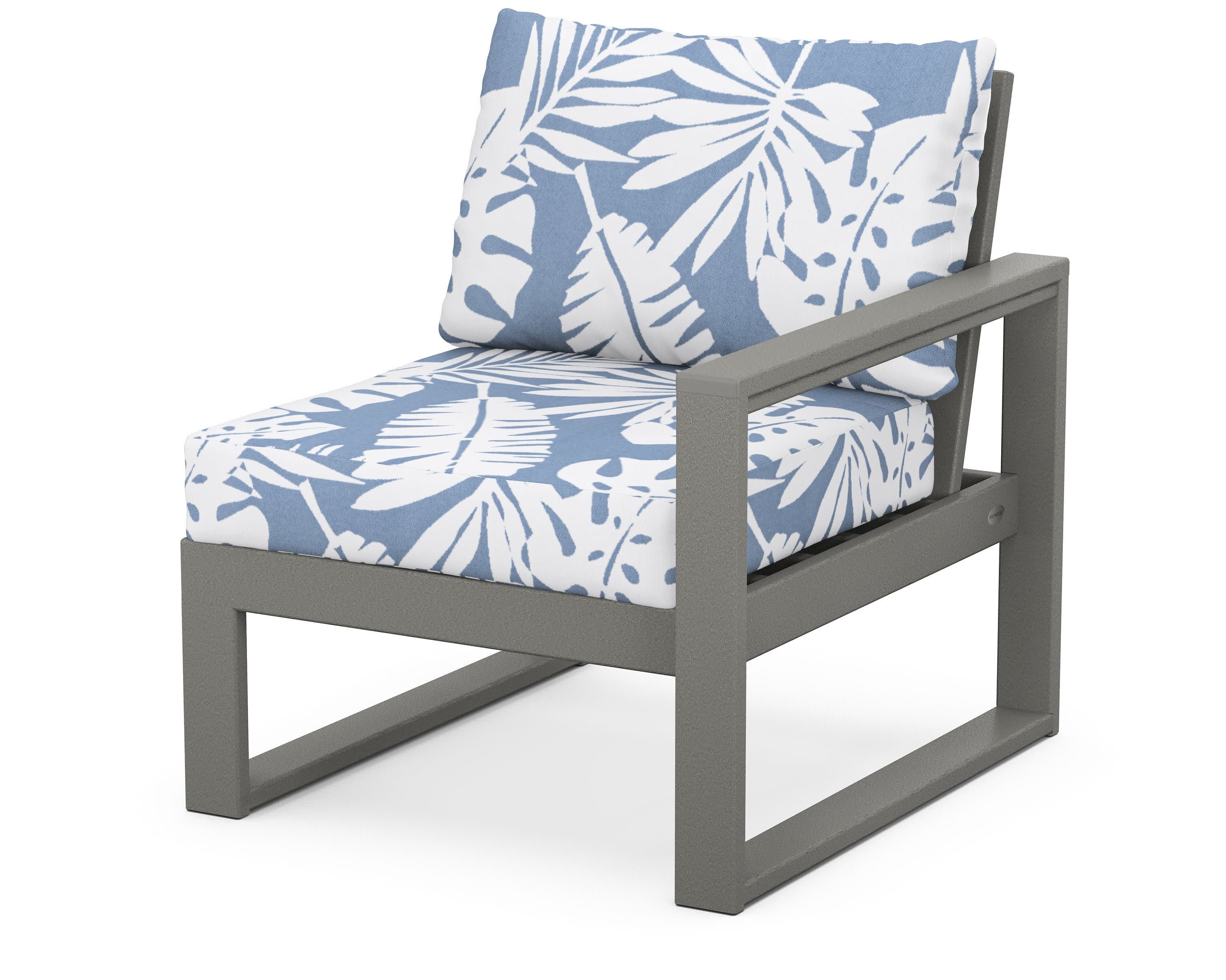 EDGE Modular Right Arm Chair in Slate Grey / Leaf Sky Blue