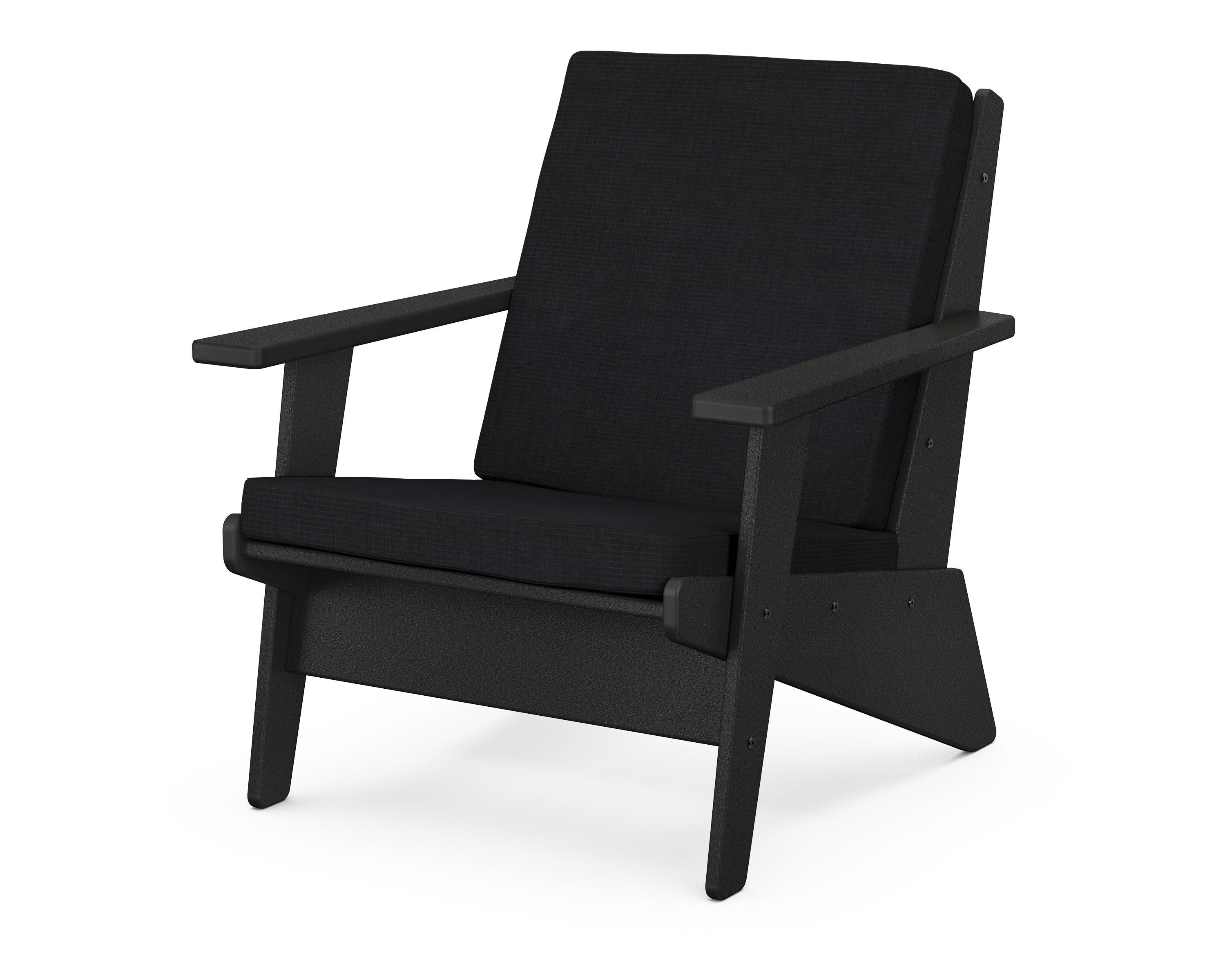 Riviera Modern Lounge Chair in Black / Midnight Linen