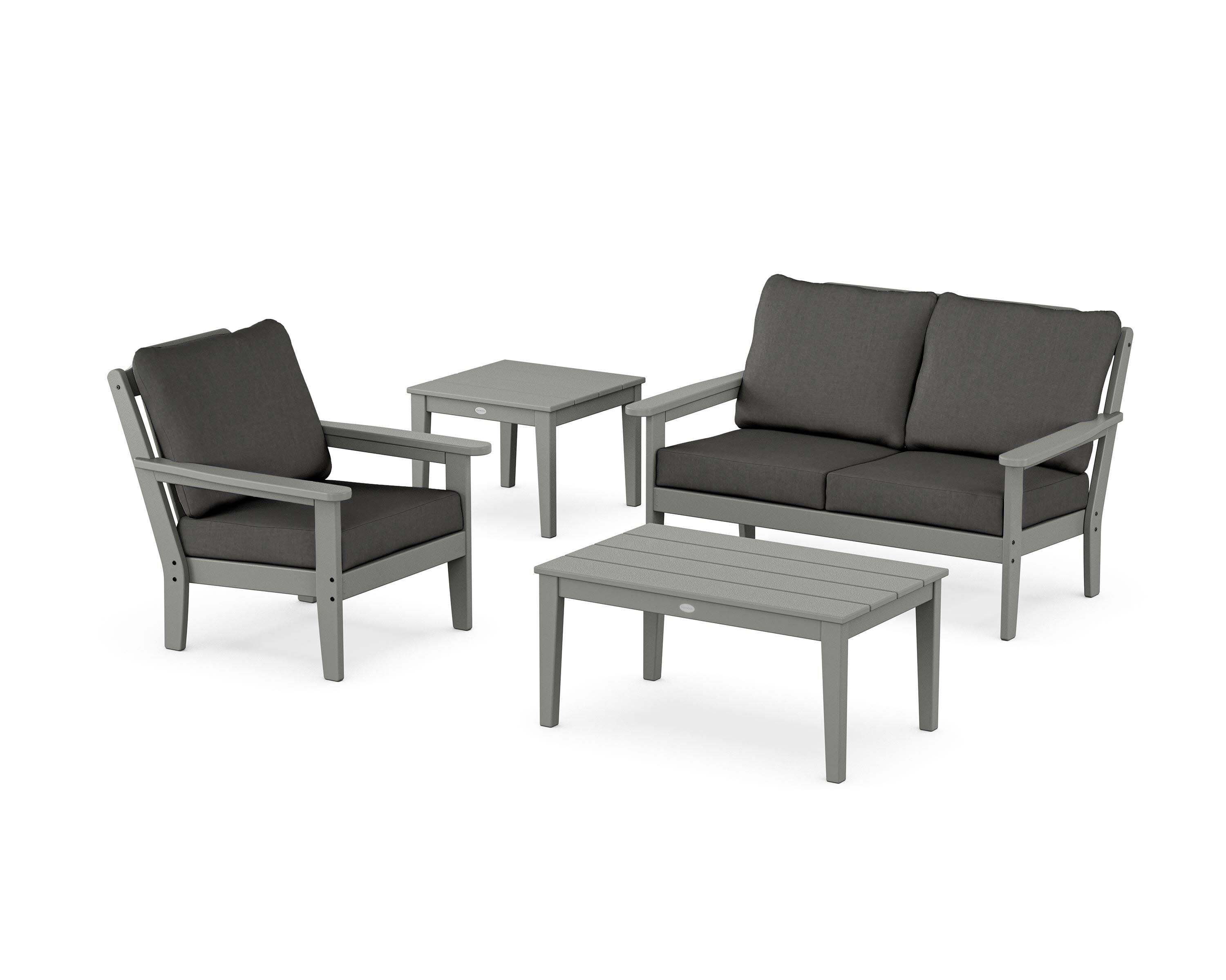 Wovendale 4-Piece Deep Seating Set in Slate Grey / Spectrum Carbon