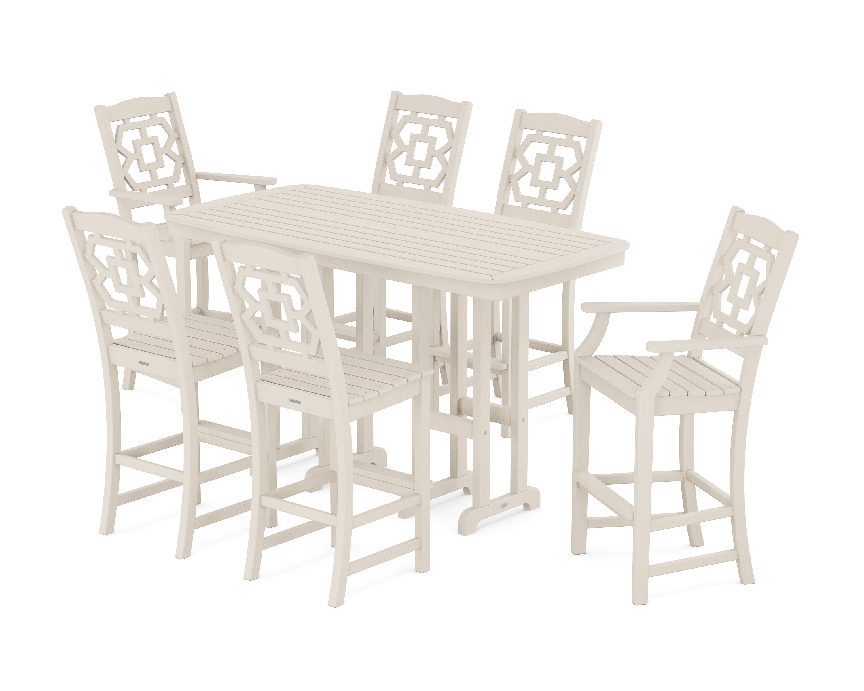 Chinoiserie 7-Piece Bar Set in Sand