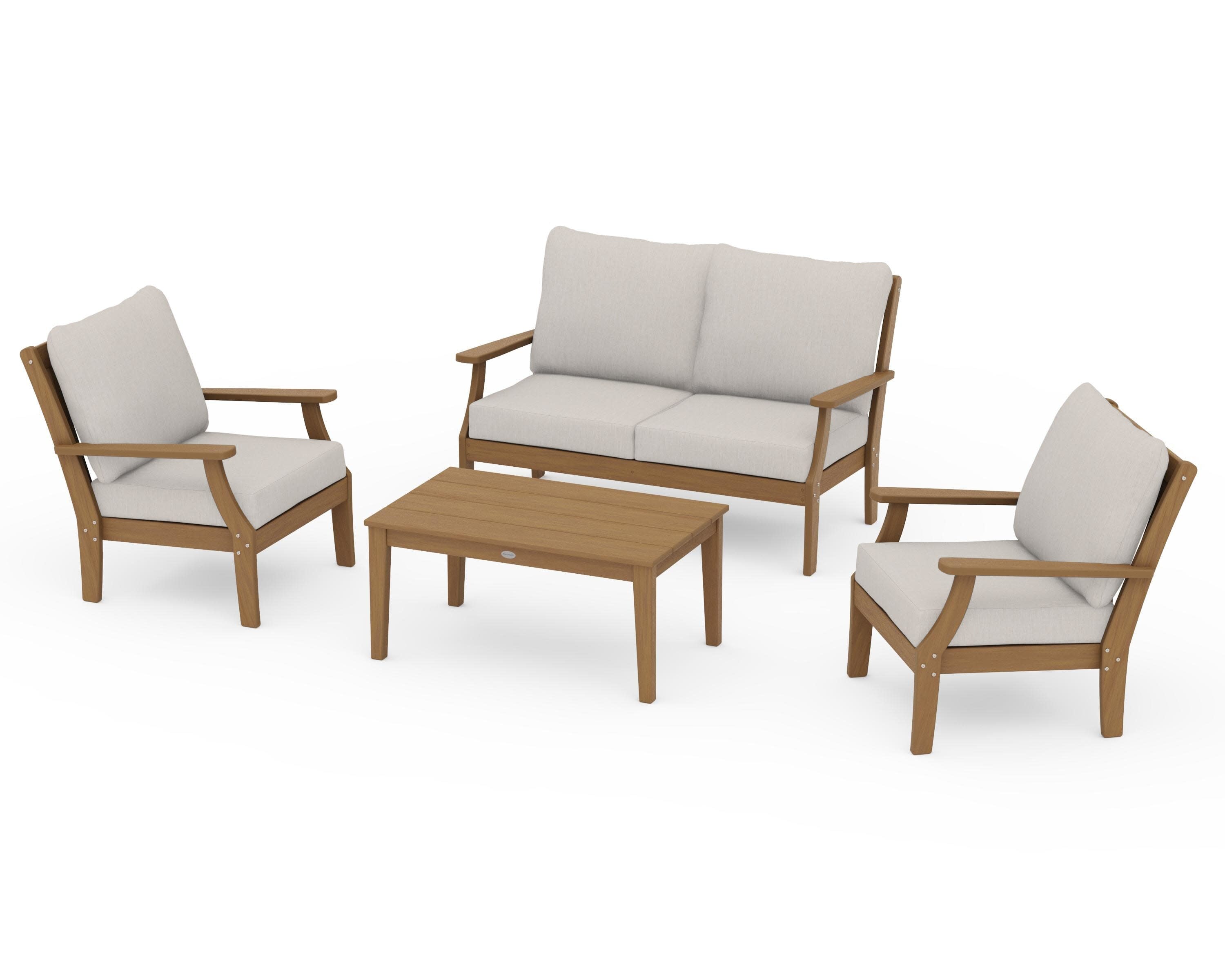 Braxton 4-Piece Deep Seating Chair Set in Natural / Cast Ash