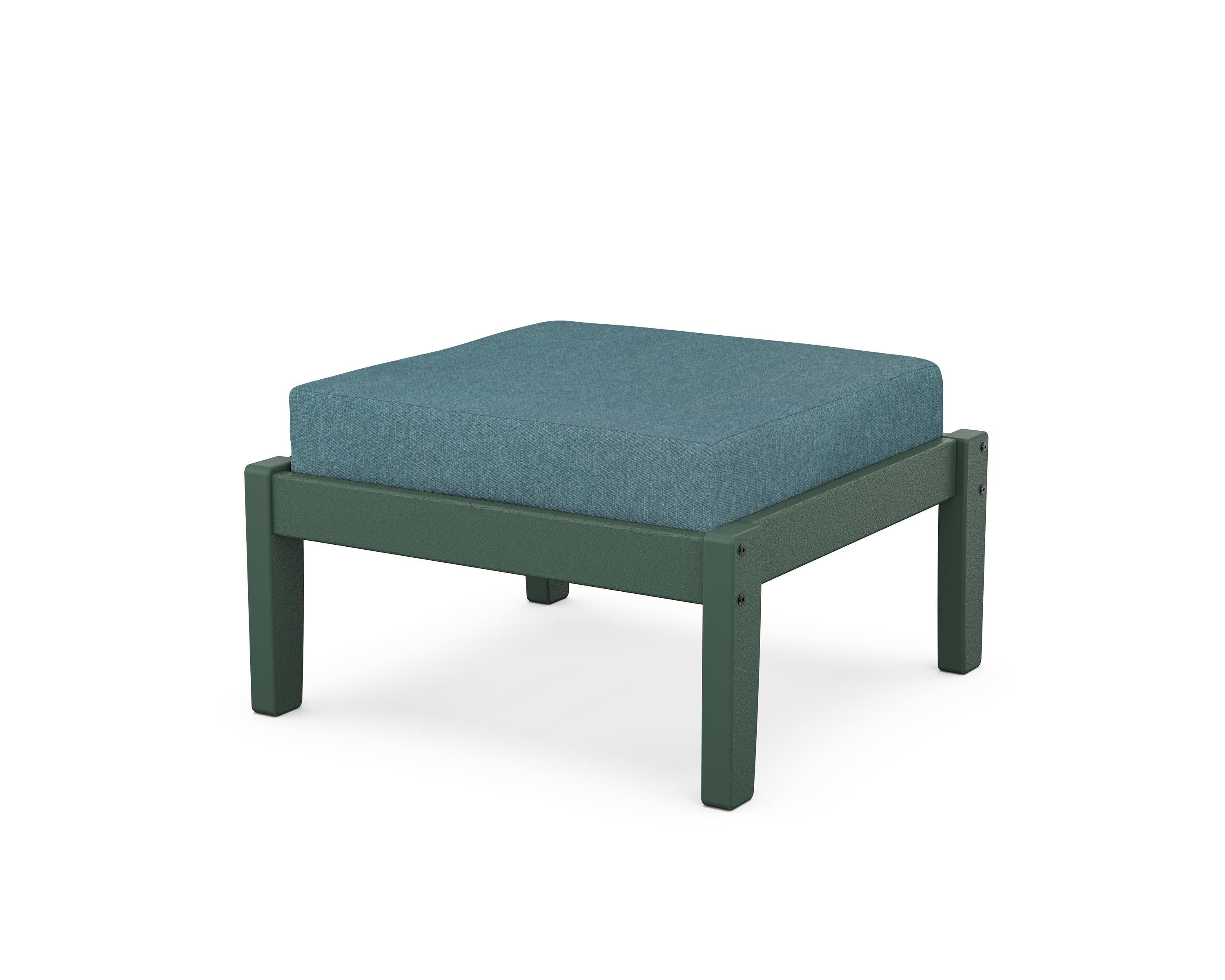 Deep Seating Ottoman in Green / Ocean Teal
