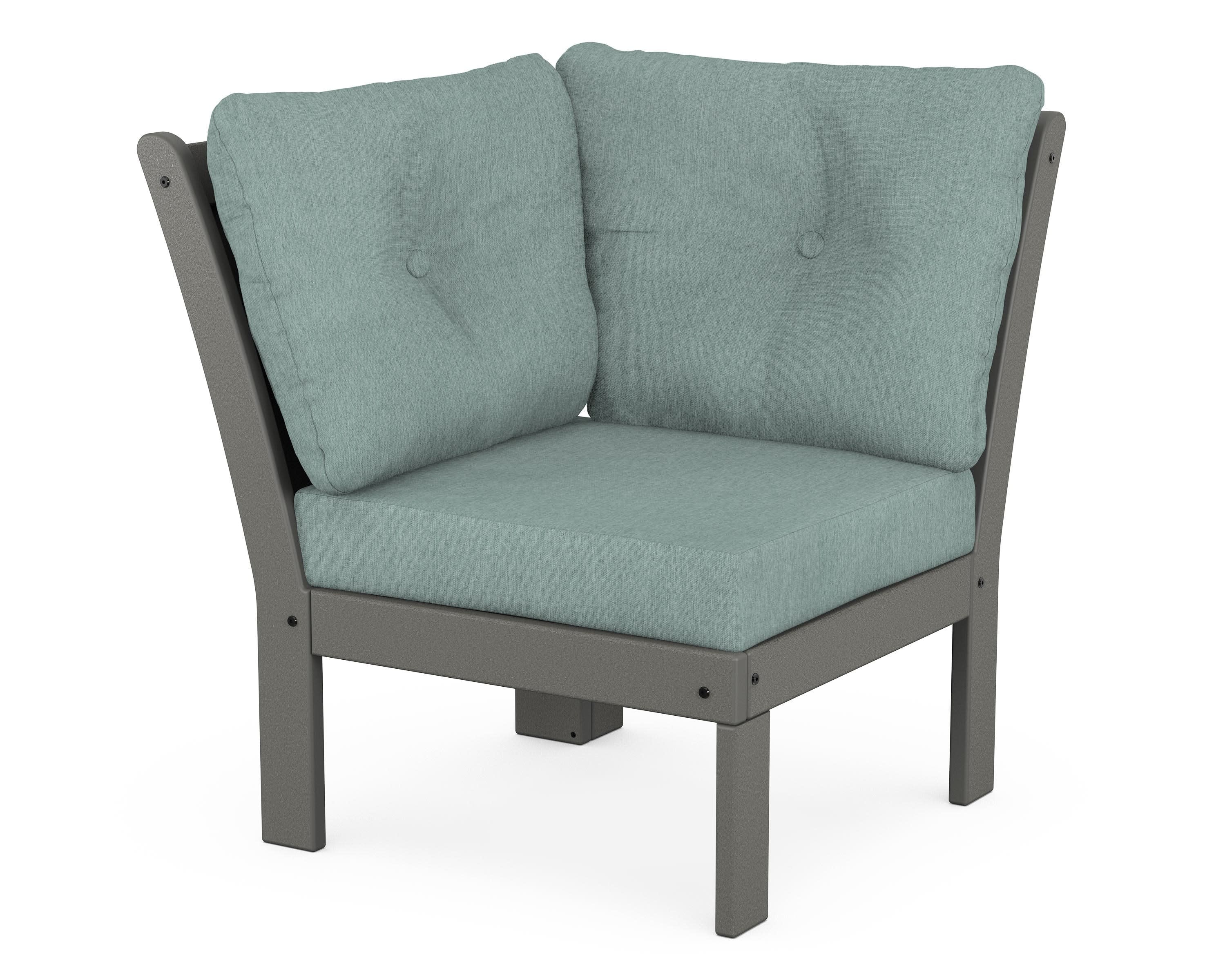 Vineyard Modular Corner Chair in Slate Grey / Glacier Spa