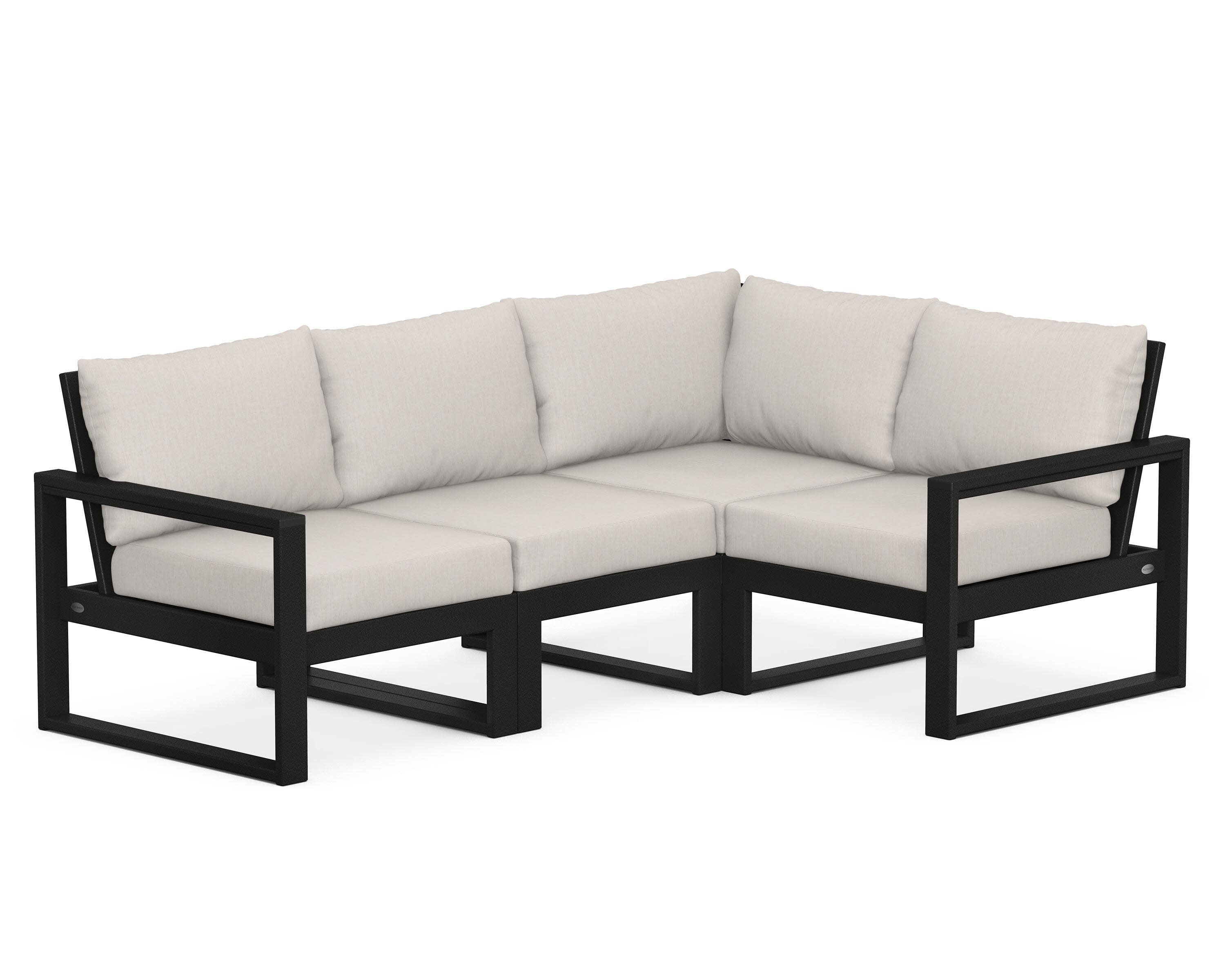 EDGE 4-Piece Modular Deep Seating Set in Black / Cast Ash