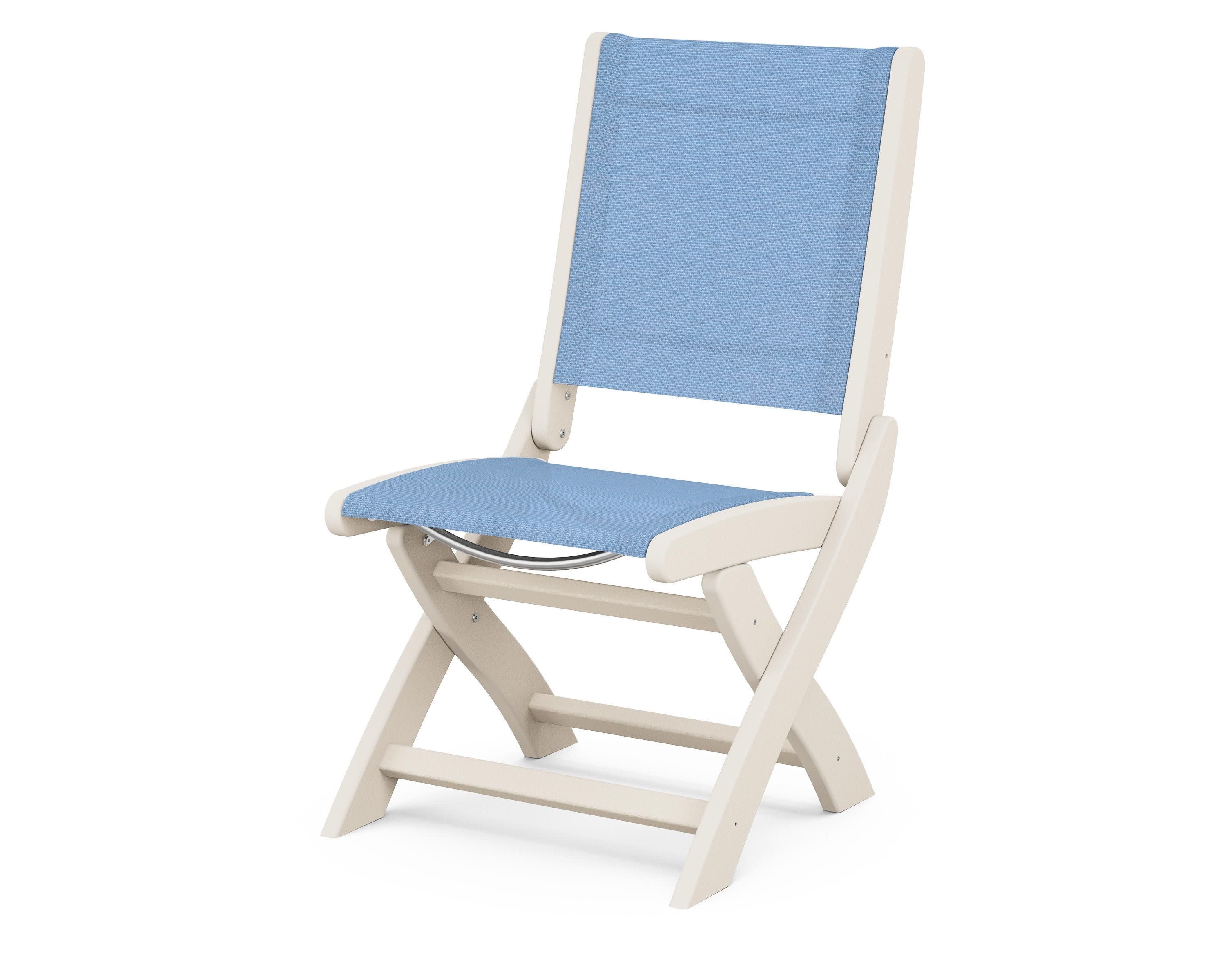 Coastal Folding Side Chair in Sand / Poolside Sling