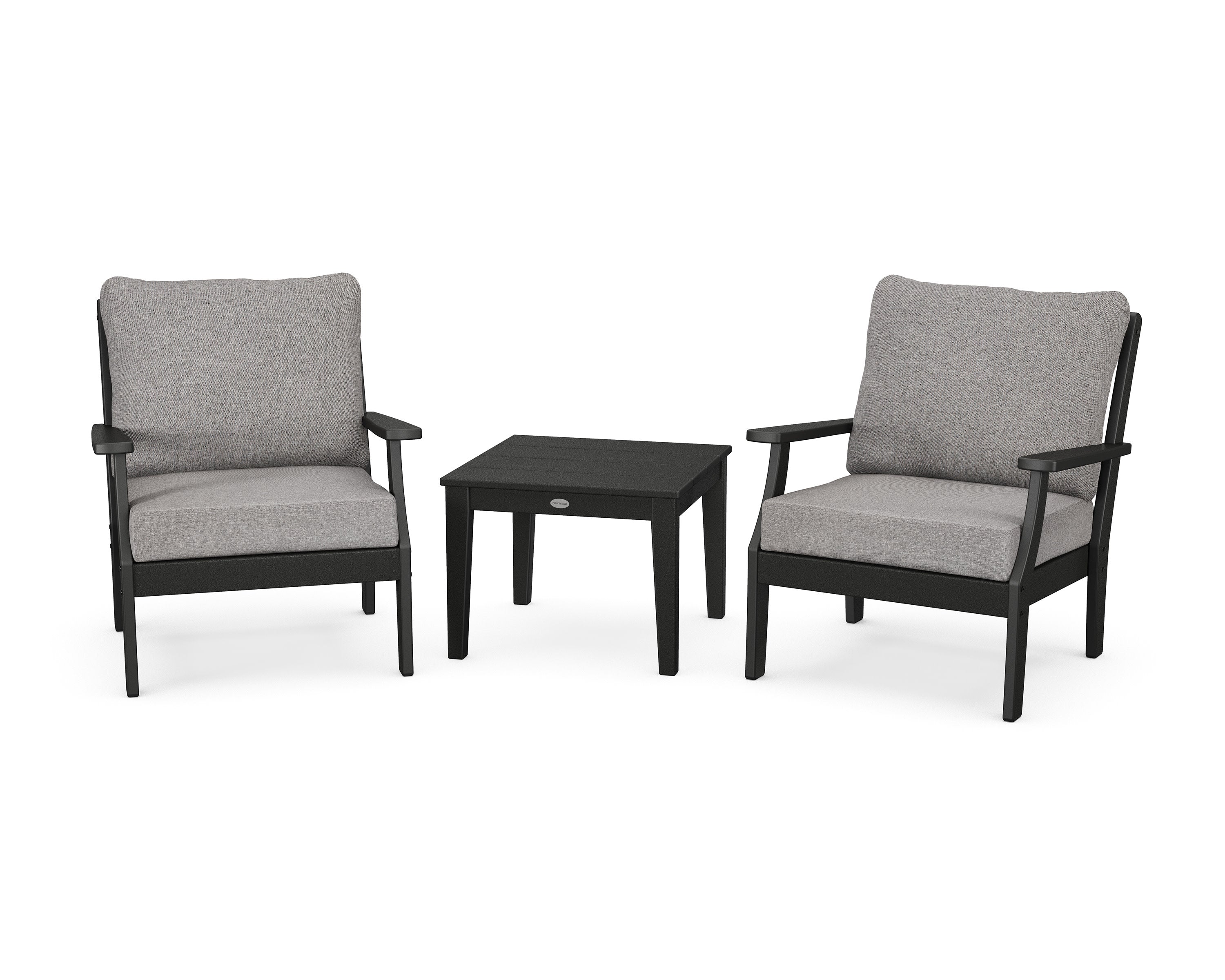 Braxton 3-Piece Deep Seating Set in Black / Grey Mist