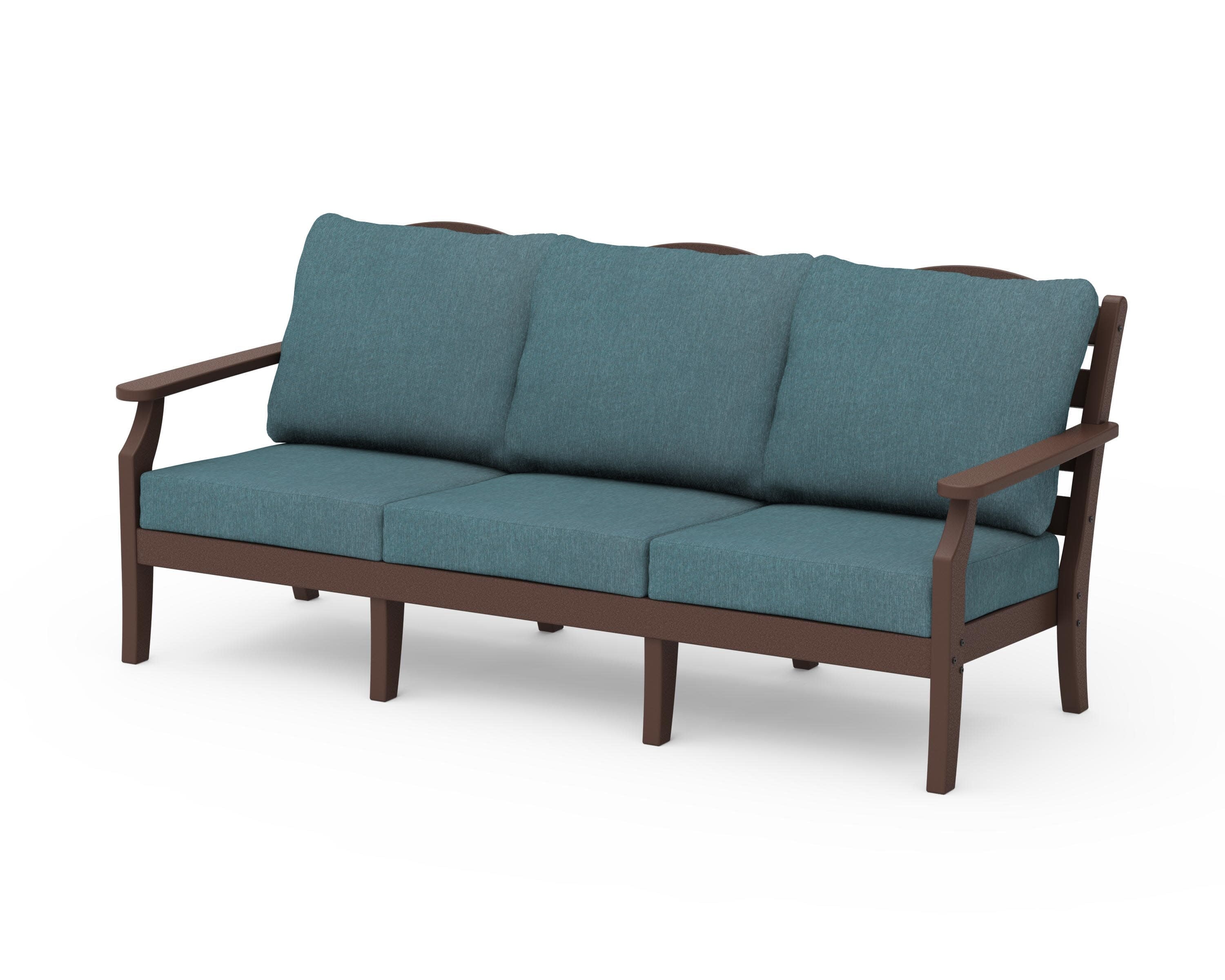 Savannah Deep Seating Sofa in Mahogany / Ocean Teal