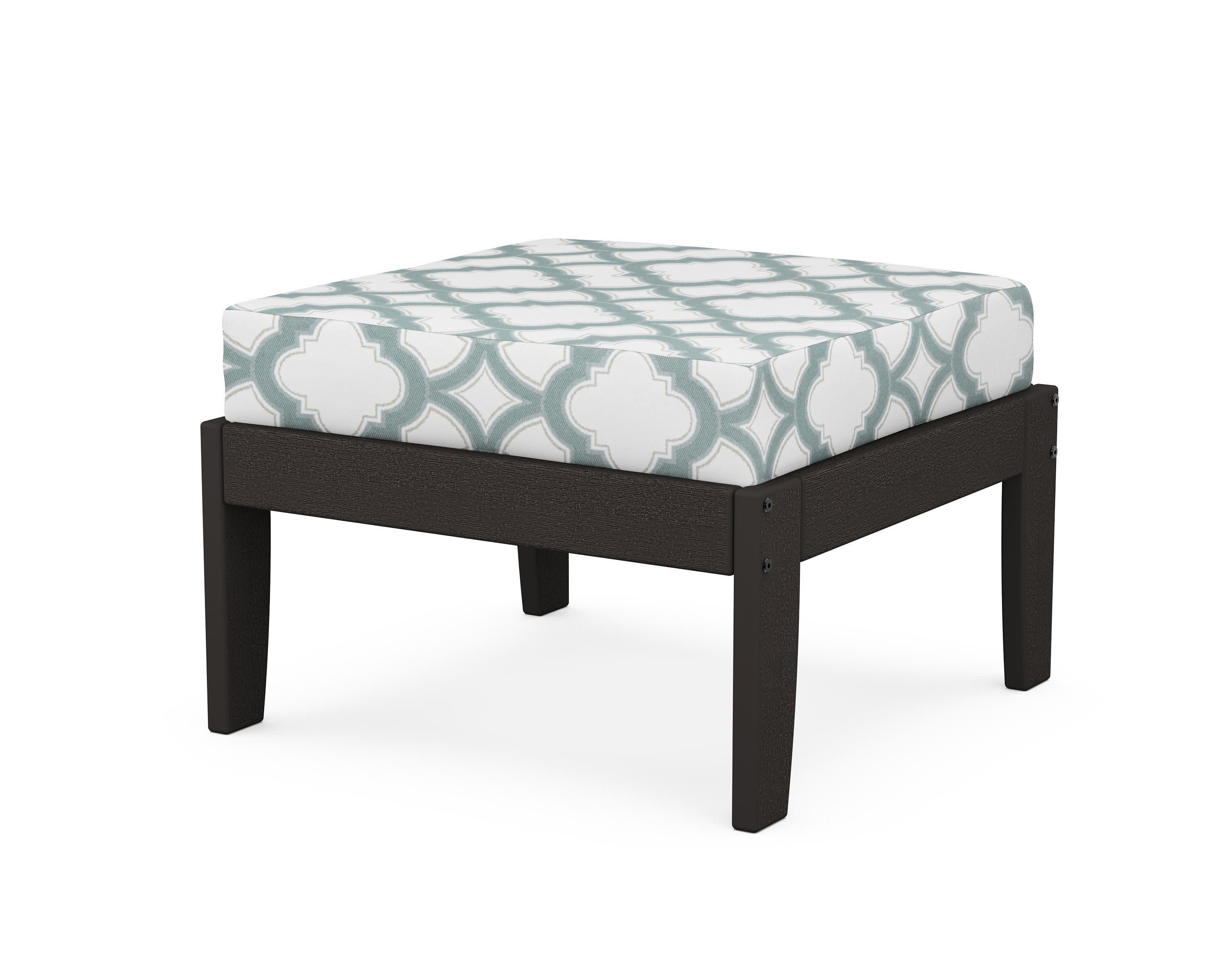Modular Ottoman - Classic in Vintage Coffee / Trellis Glacier Spa