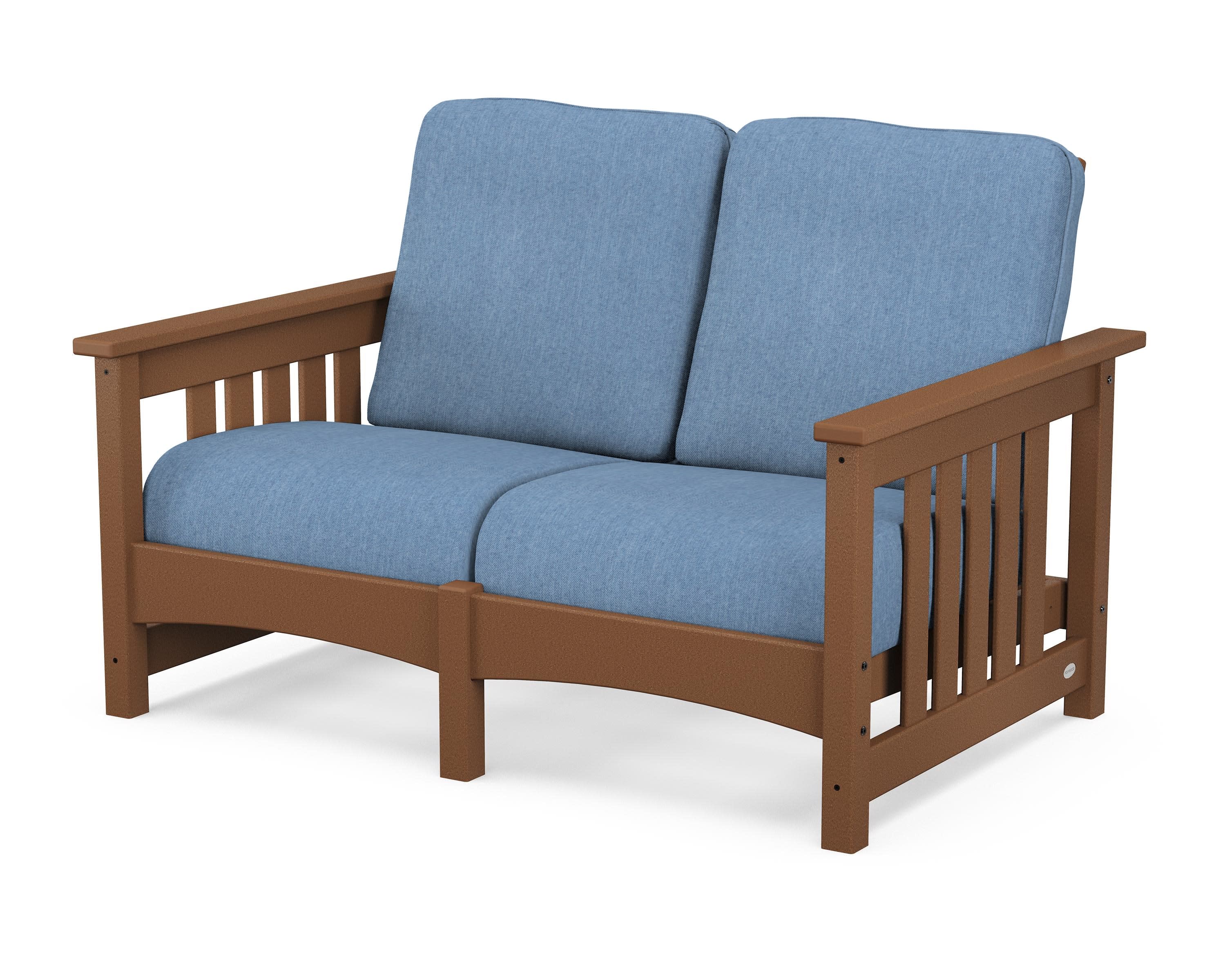 Club Mission Loveseat in Teak / Sky Blue