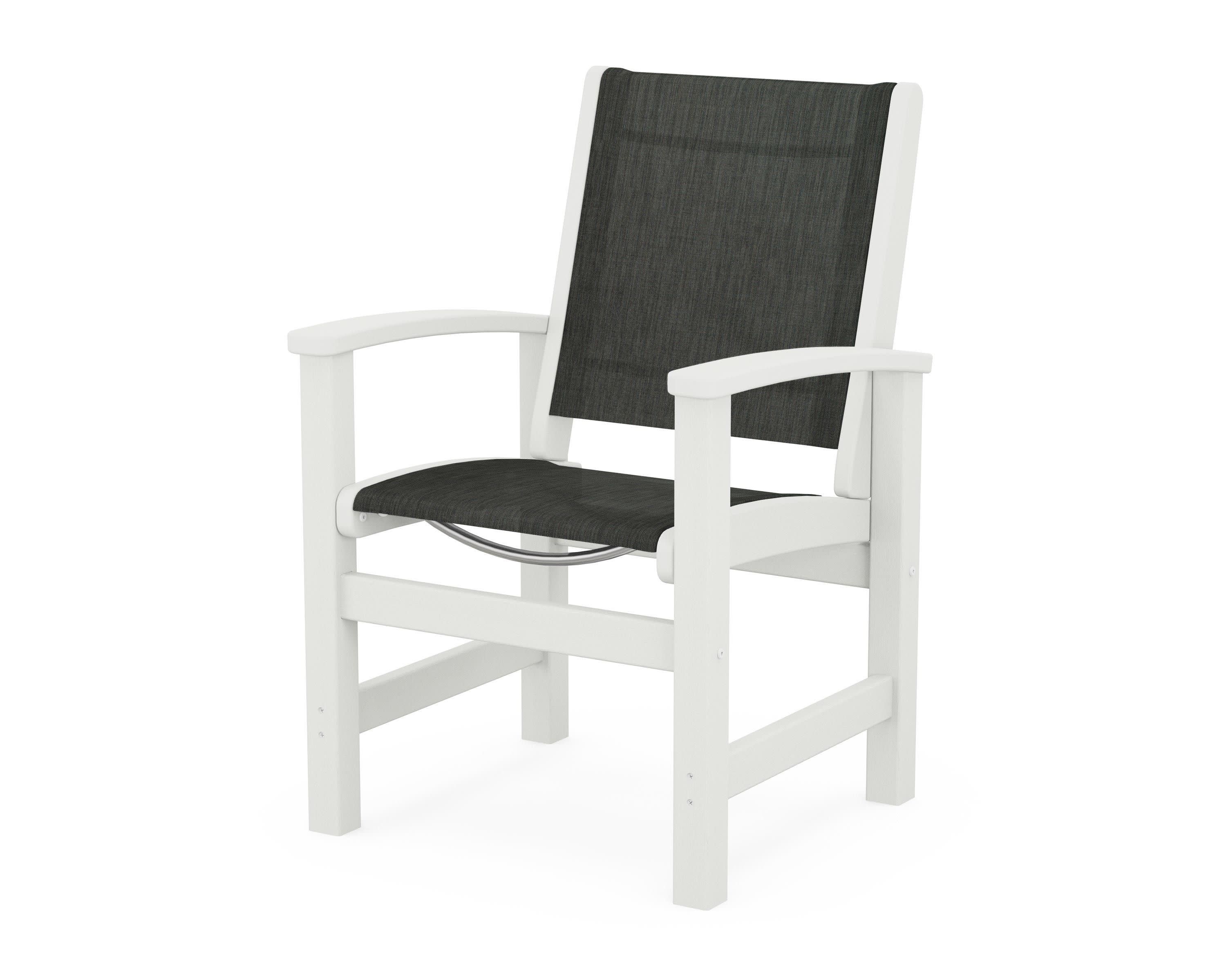 Coastal Dining Chair in Vintage White / Ember Sling