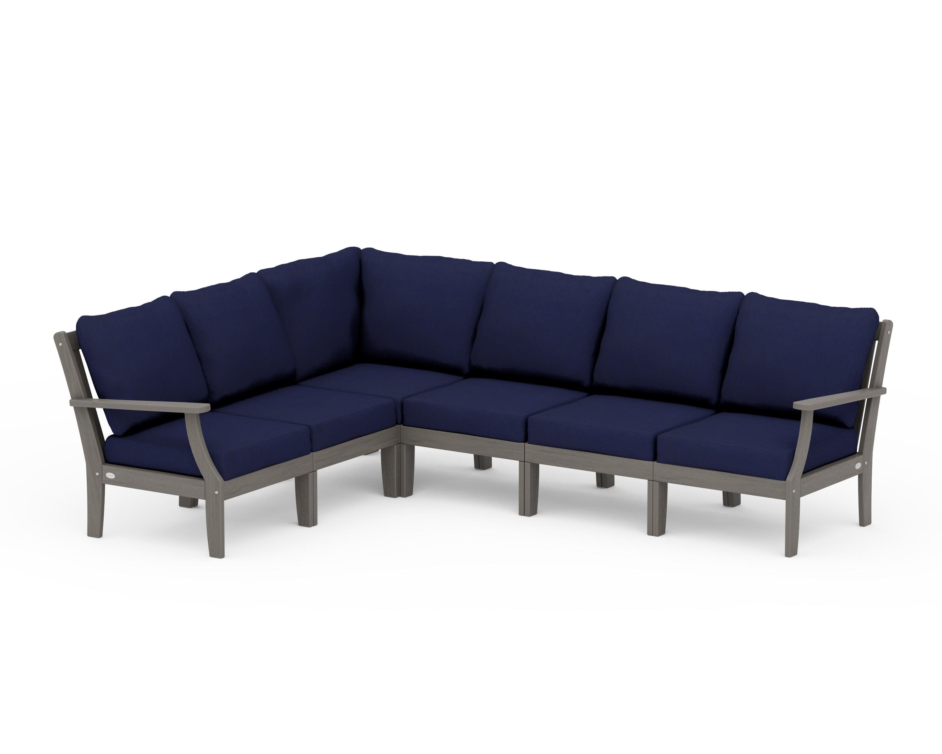Braxton Modular 6-Piece Deep Seating Set in Driftwood / Navy