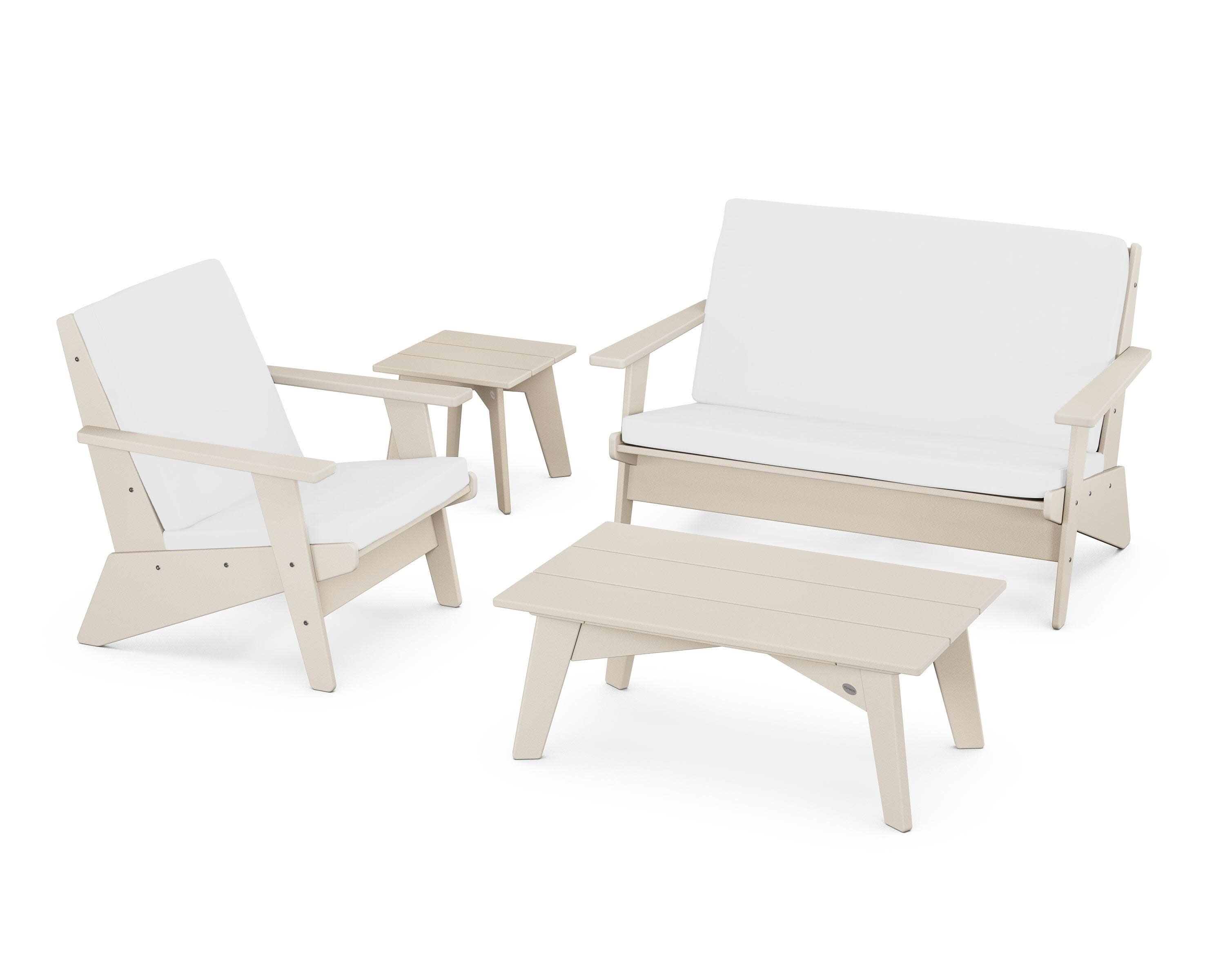 Riviera Modern Lounge 4-Piece Set in Sand / Natural