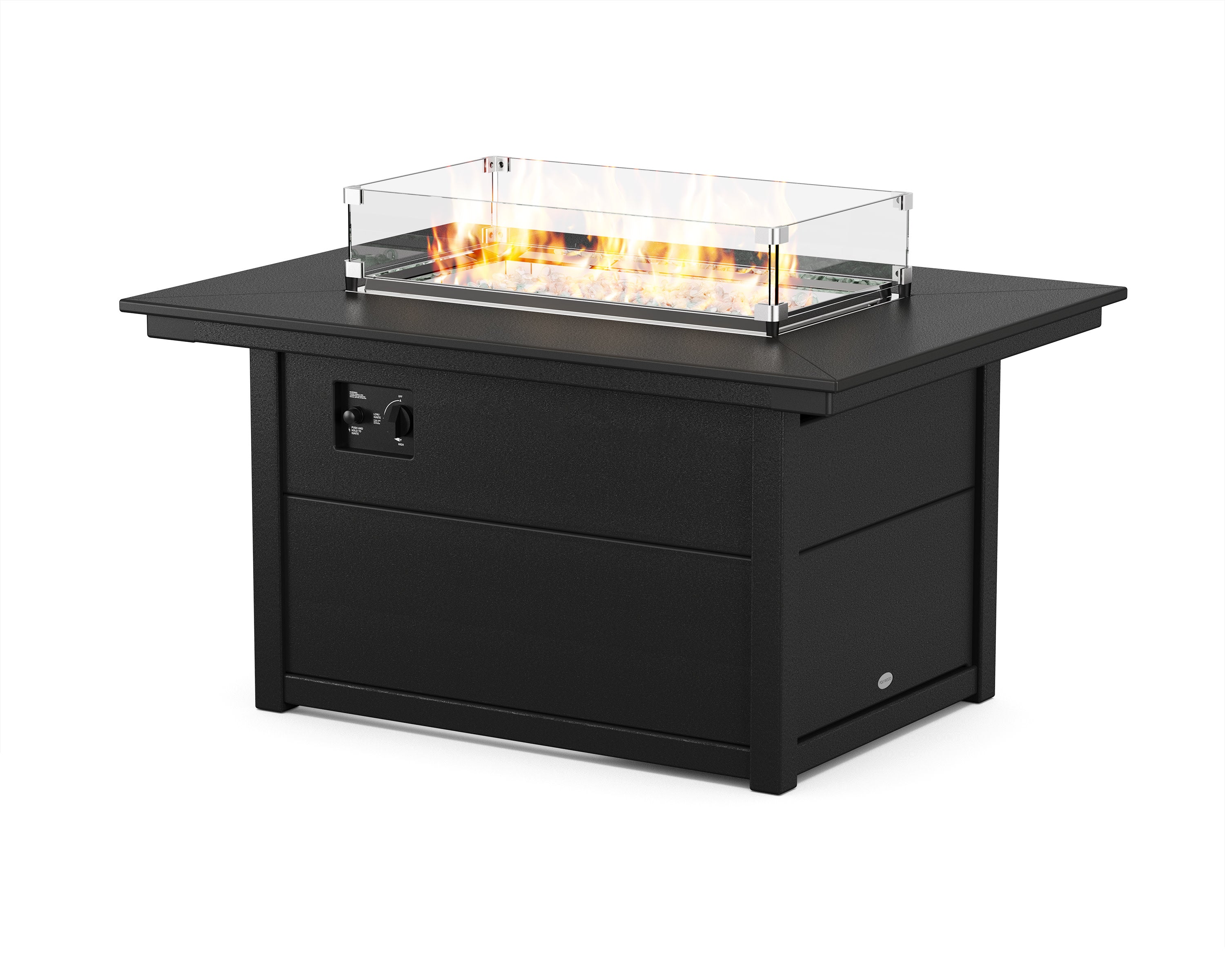 Rectangle 34" X 46" Fire Pit Table in Black