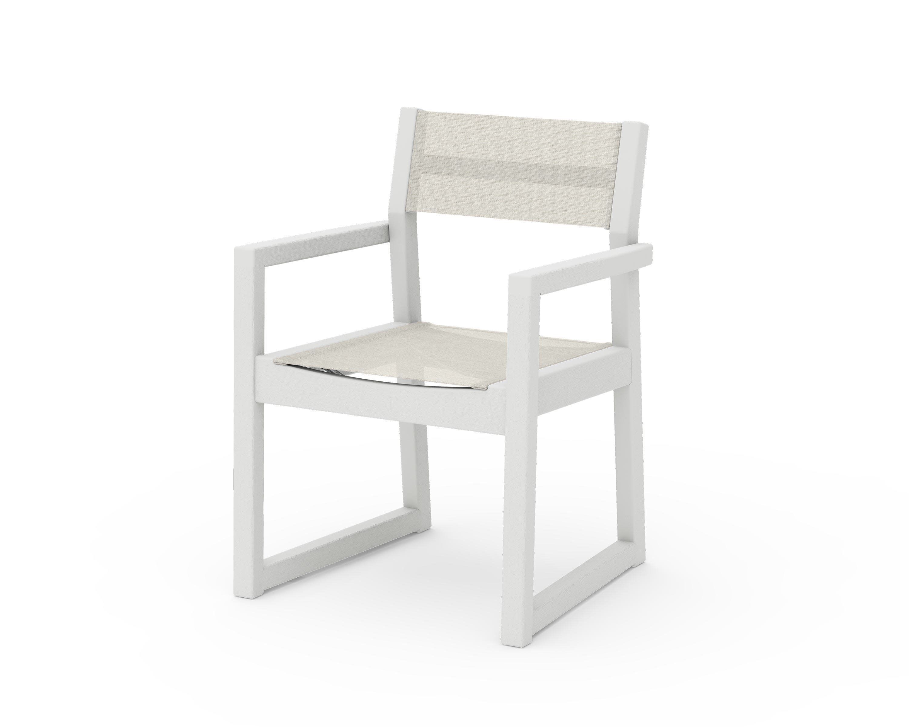 EDGE Sling Dining Arm Chair in Vintage White / Parchment Sling